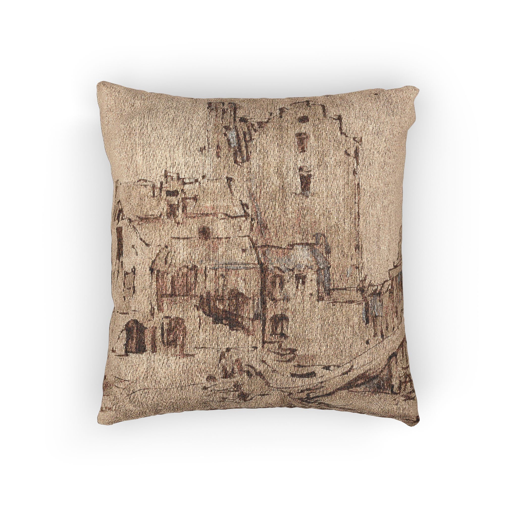 Rembrandt van Rijn - Kostverloren Castle in Decay | Woven Pillow - Image 3