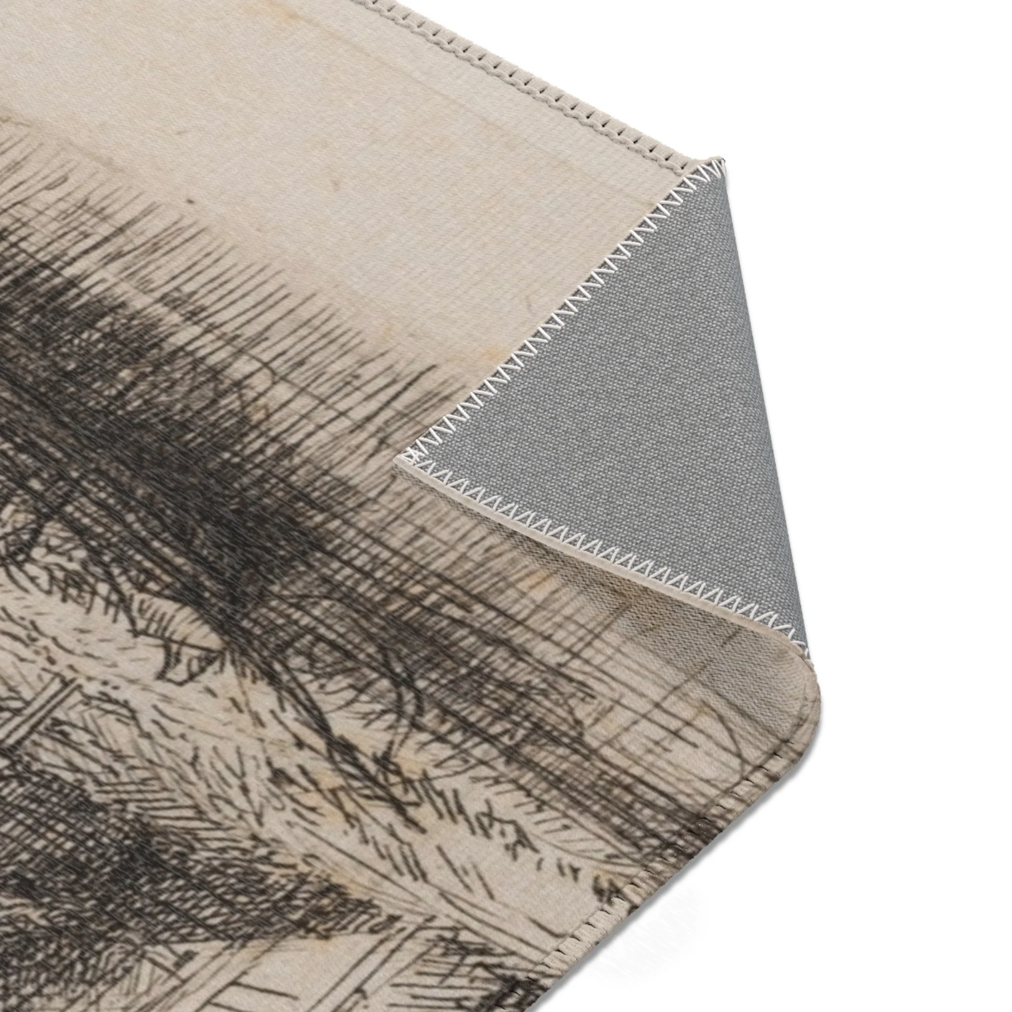 Rembrandt van Rijn - Landscape with a Cow Drinking | Area Rug - Image 11