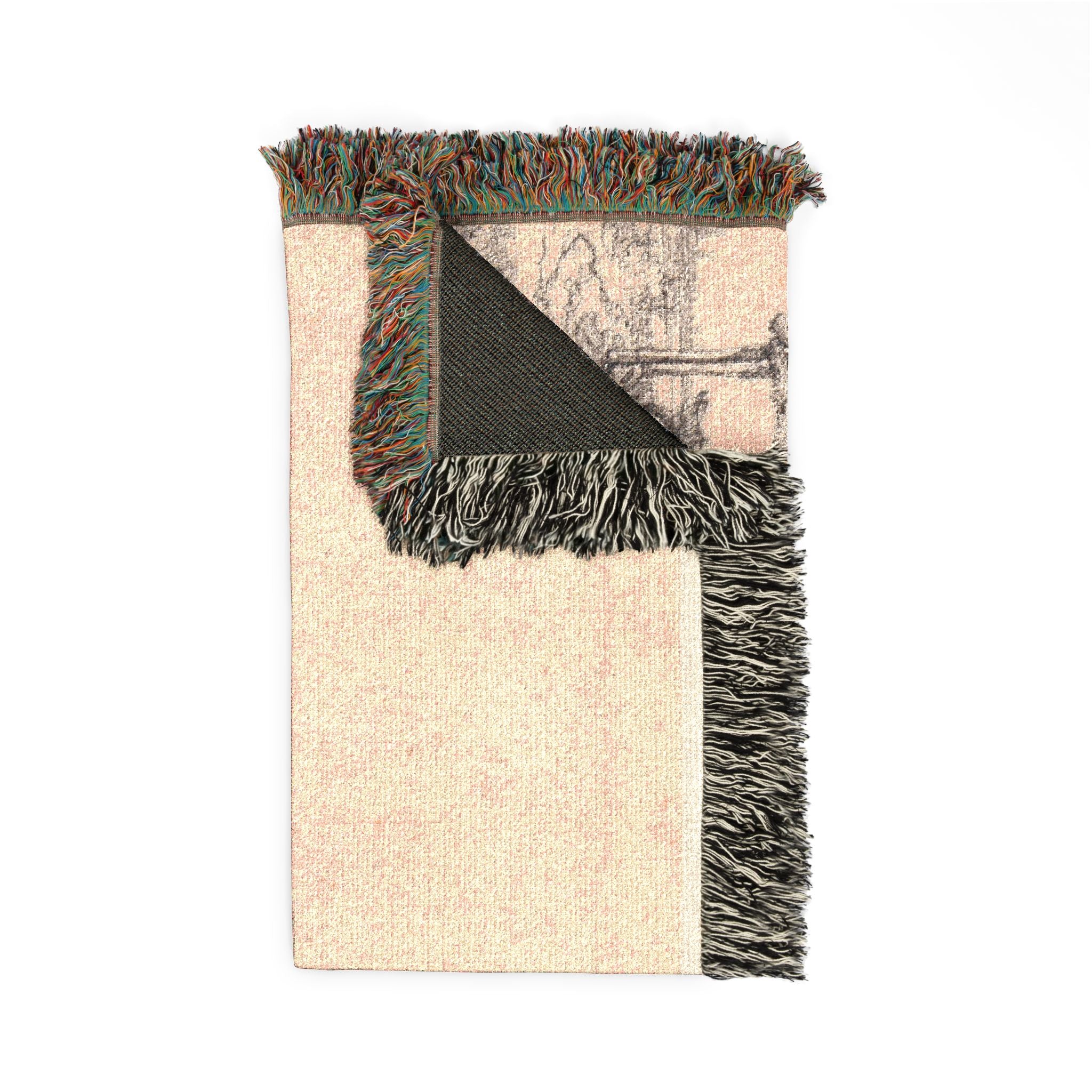 Rembrandt van Rijn - Landscape with Cottages and a Hay Barn Oblong | Woven Tapestry Blanket - Image 5
