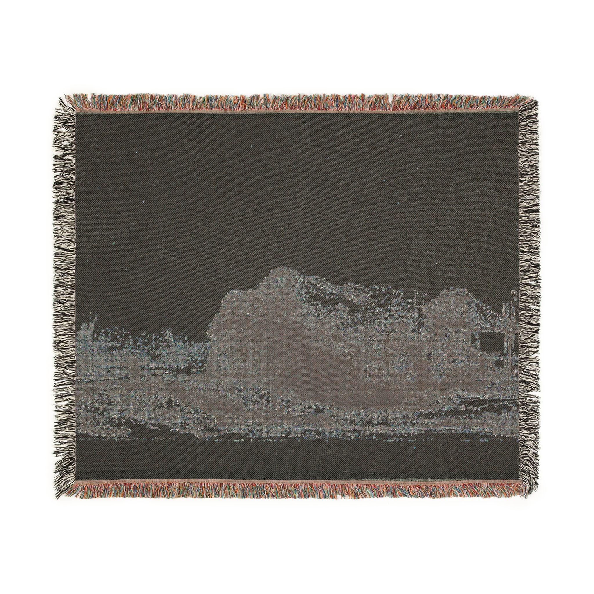 Rembrandt van Rijn - Landscape with Cottages and a Hay Barn Oblong | Woven Tapestry Blanket - Image 8