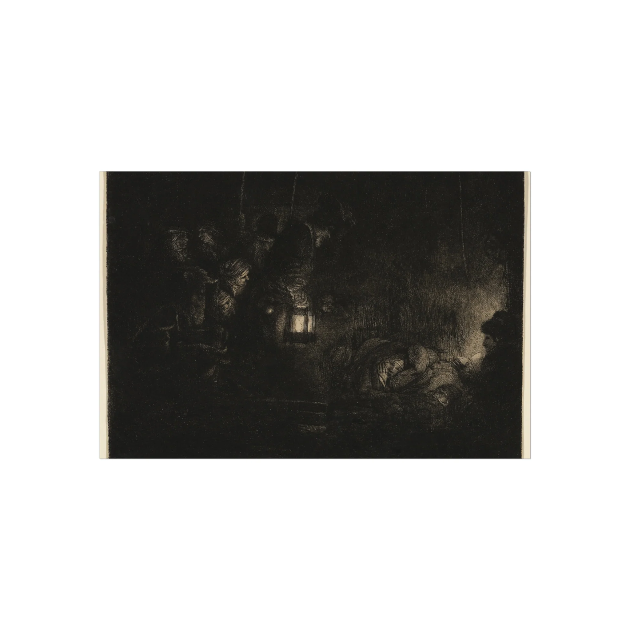 Rembrandt van Rijn - The Adoration of the Shepherds A Night Piece | Fine Art Poster - Image 4