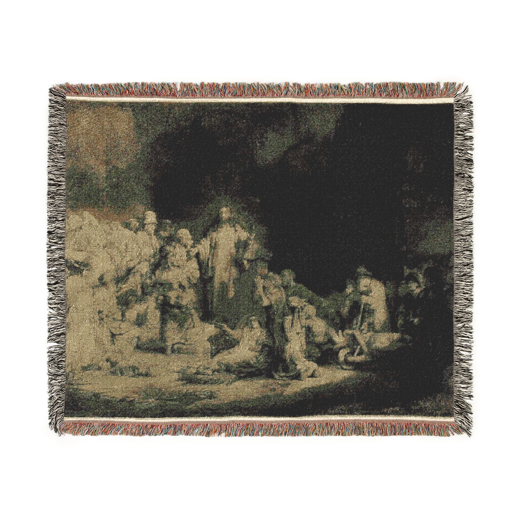 Rembrandt van Rijn - The Hundred Guilder Print | Woven Tapestry Blanket - Image 7