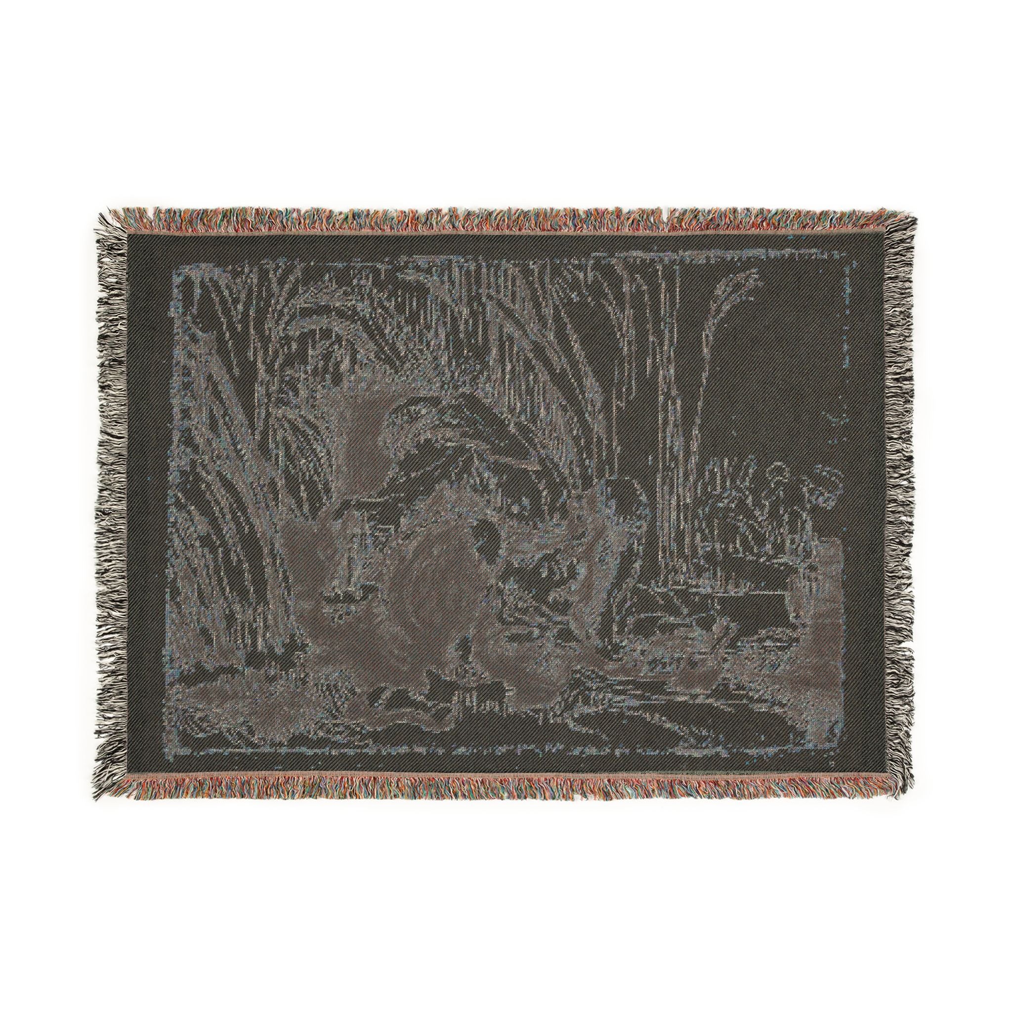 Rembrandt van Rijn - The Monk in the Cornfield | Woven Tapestry Blanket - Image 4