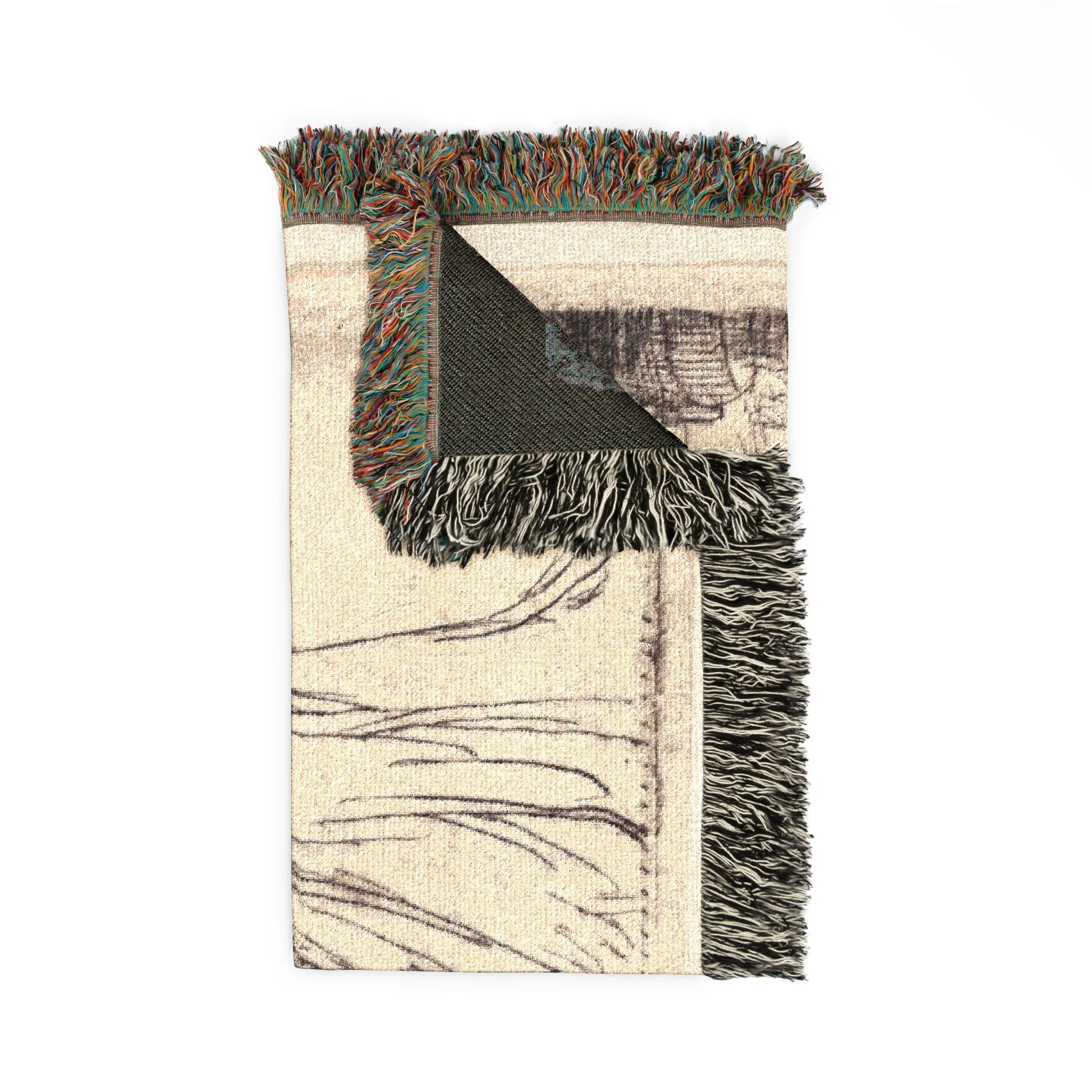 Rembrandt van Rijn - The Monk in the Cornfield | Woven Tapestry Blanket - Image 5