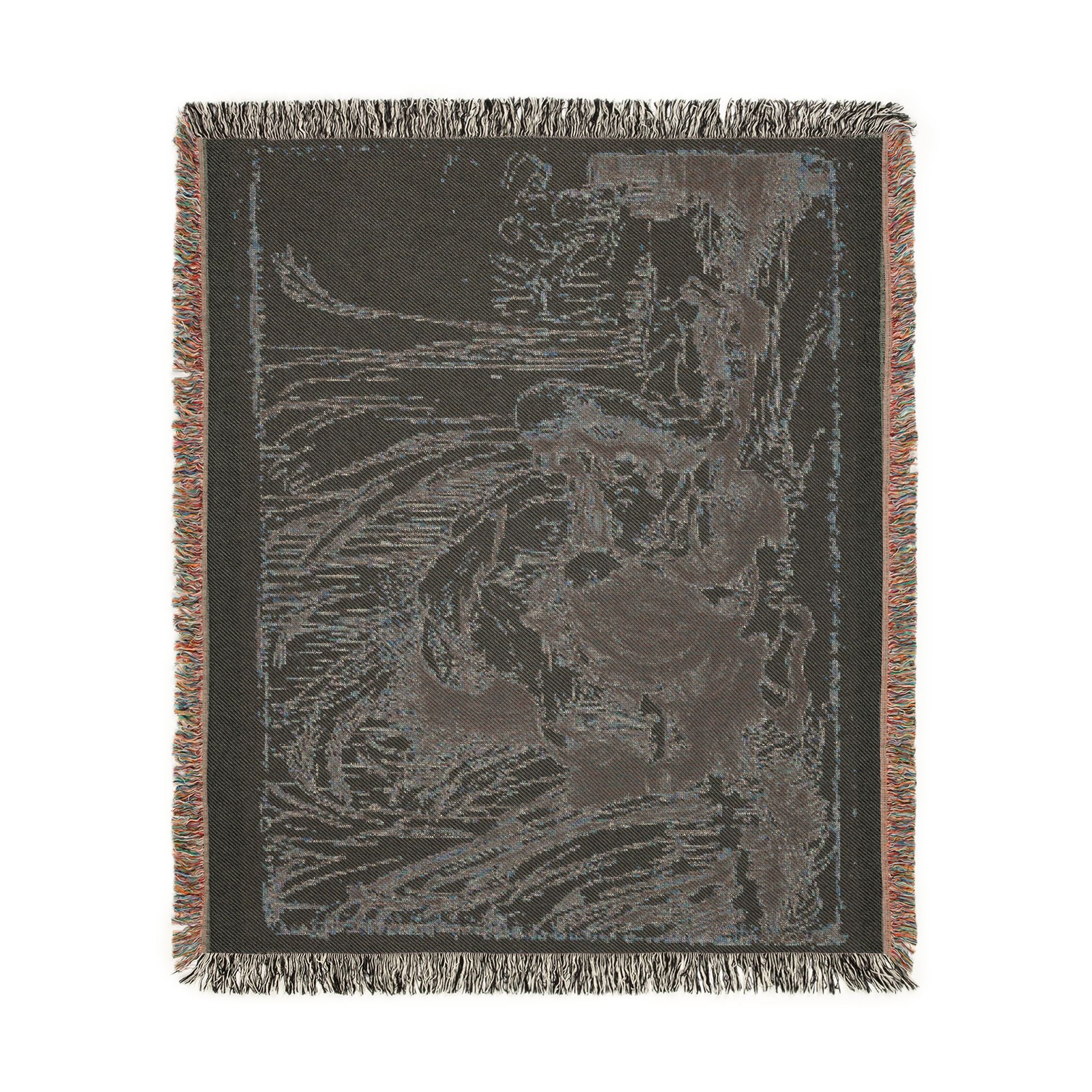Rembrandt van Rijn - The Monk in the Cornfield | Woven Tapestry Blanket - Image 9