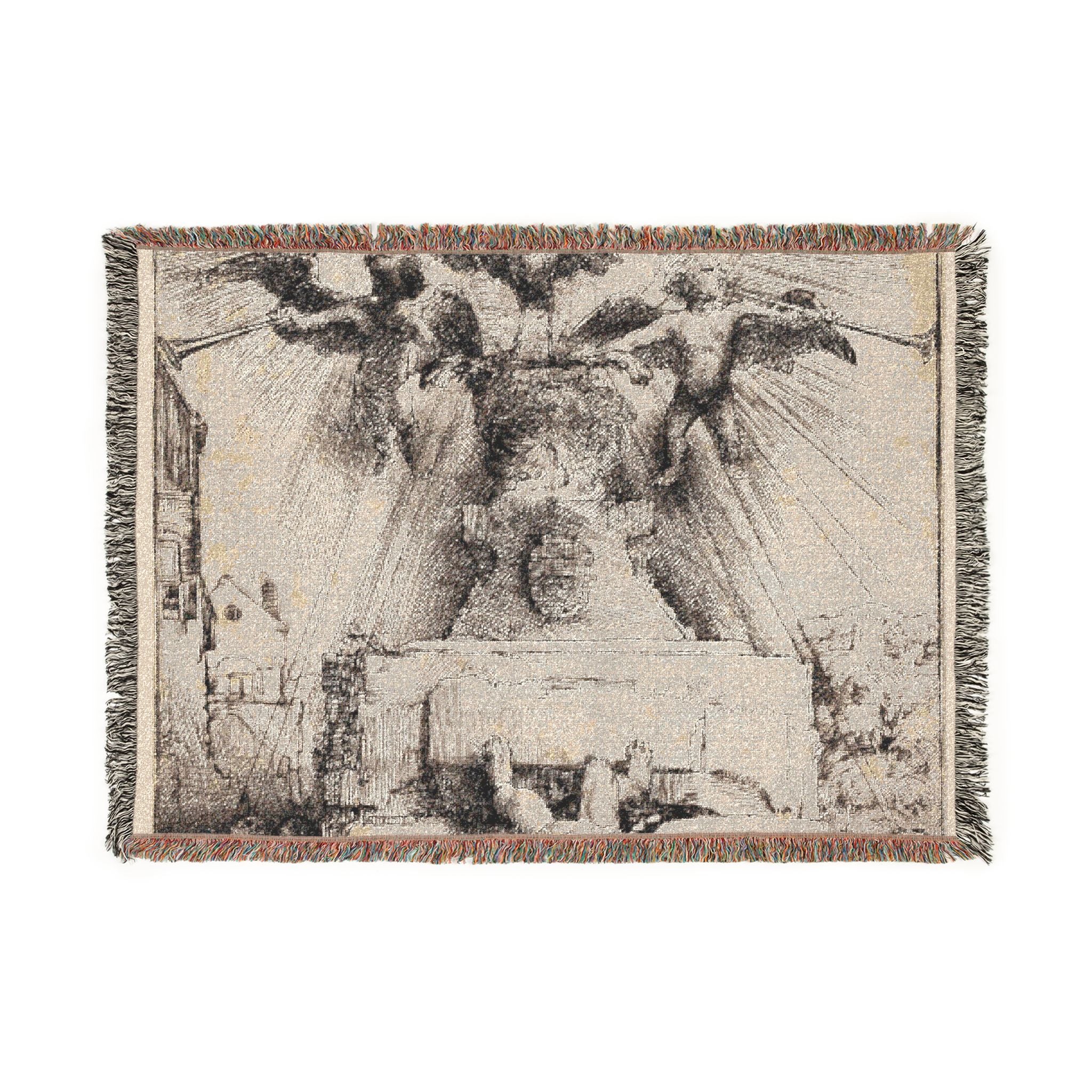 Rembrandt van Rijn - The Phoenix or The Statue Overthrown | Woven Tapestry Blanket