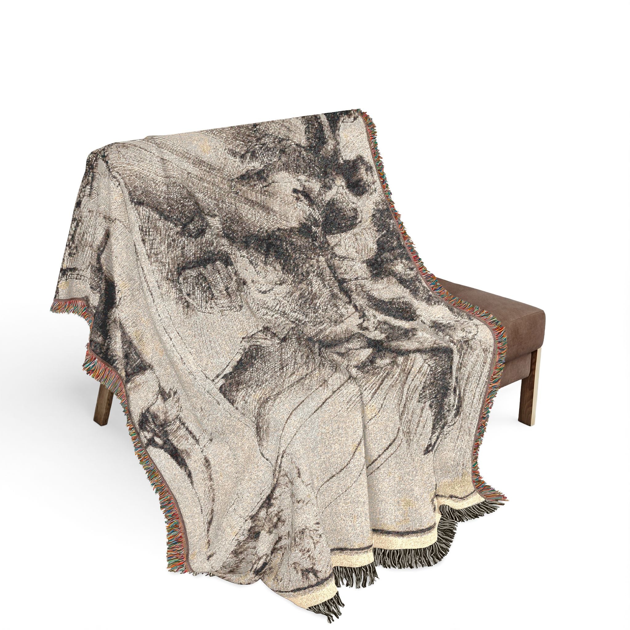 Rembrandt van Rijn - The Phoenix or The Statue Overthrown | Woven Tapestry Blanket - Image 3