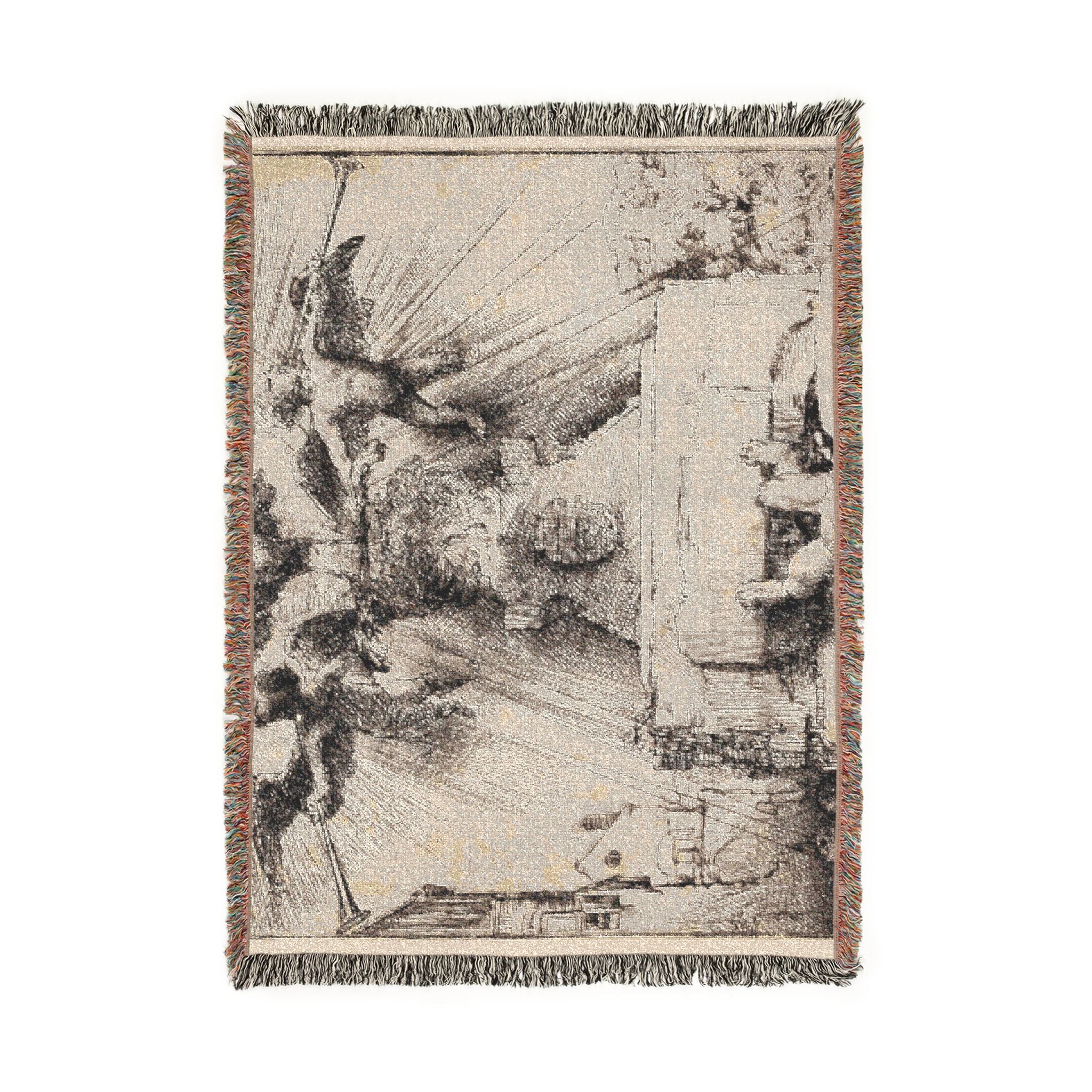 Rembrandt van Rijn - The Phoenix or The Statue Overthrown | Woven Tapestry Blanket - Image 6