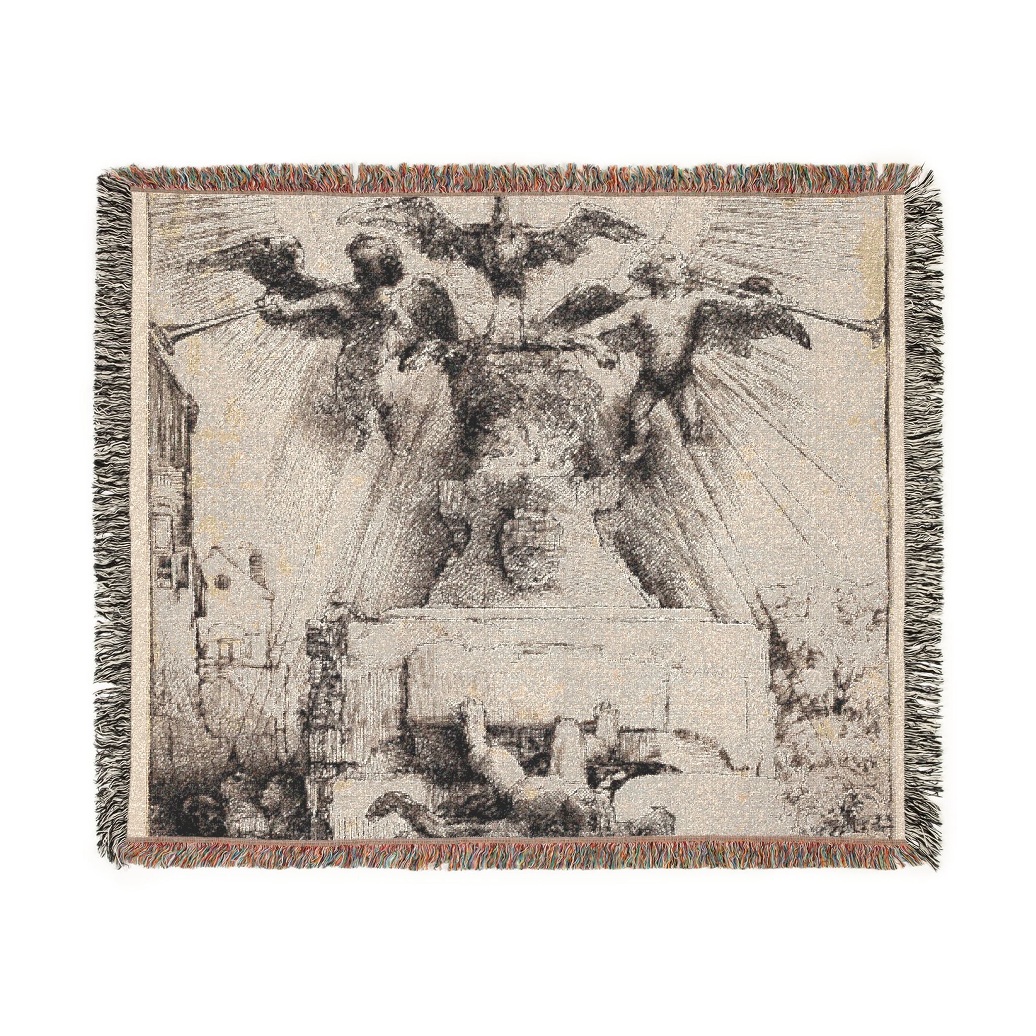 Rembrandt van Rijn - The Phoenix or The Statue Overthrown | Woven Tapestry Blanket - Image 7