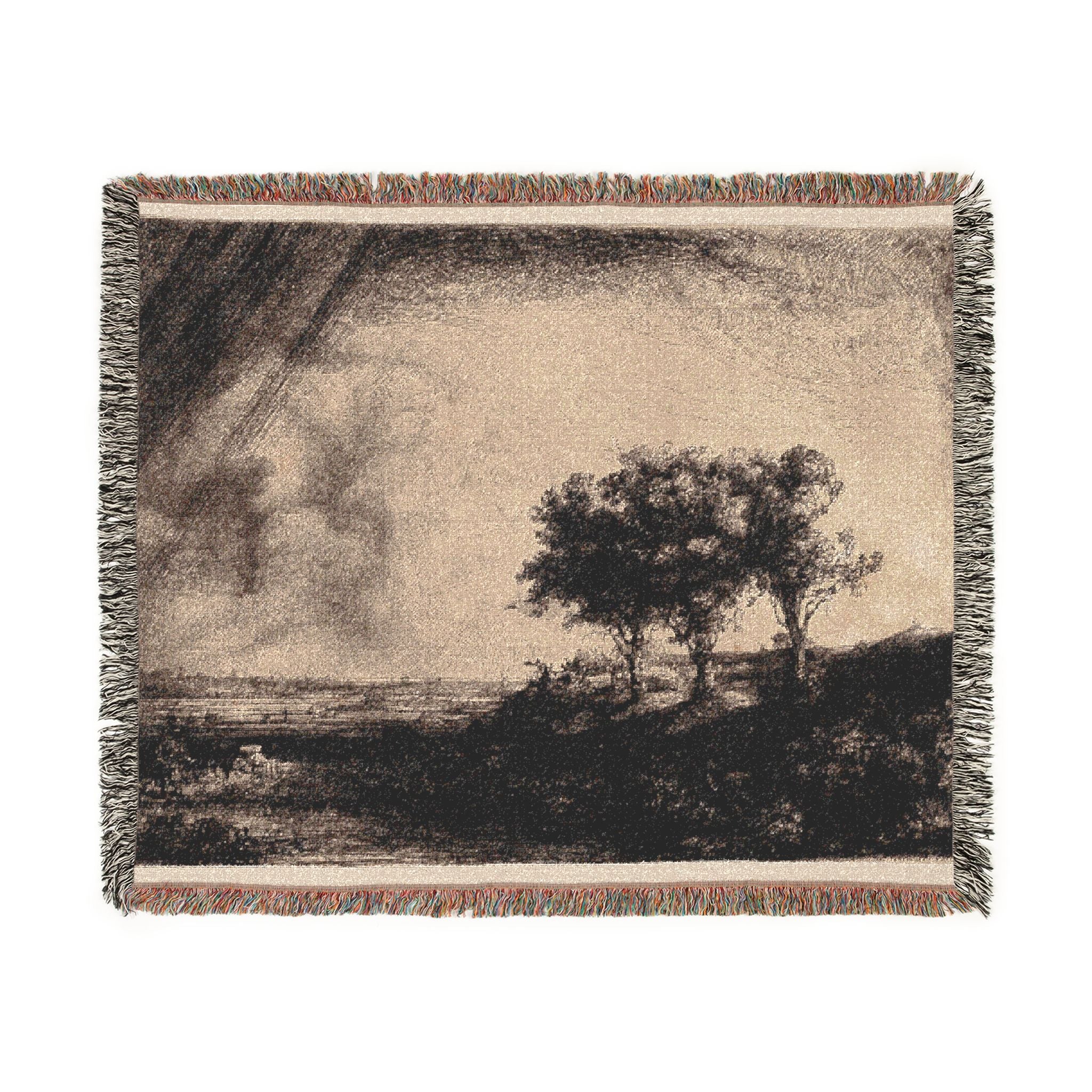 Rembrandt van Rijn - The Three Trees | Woven Tapestry Blanket - Image 7
