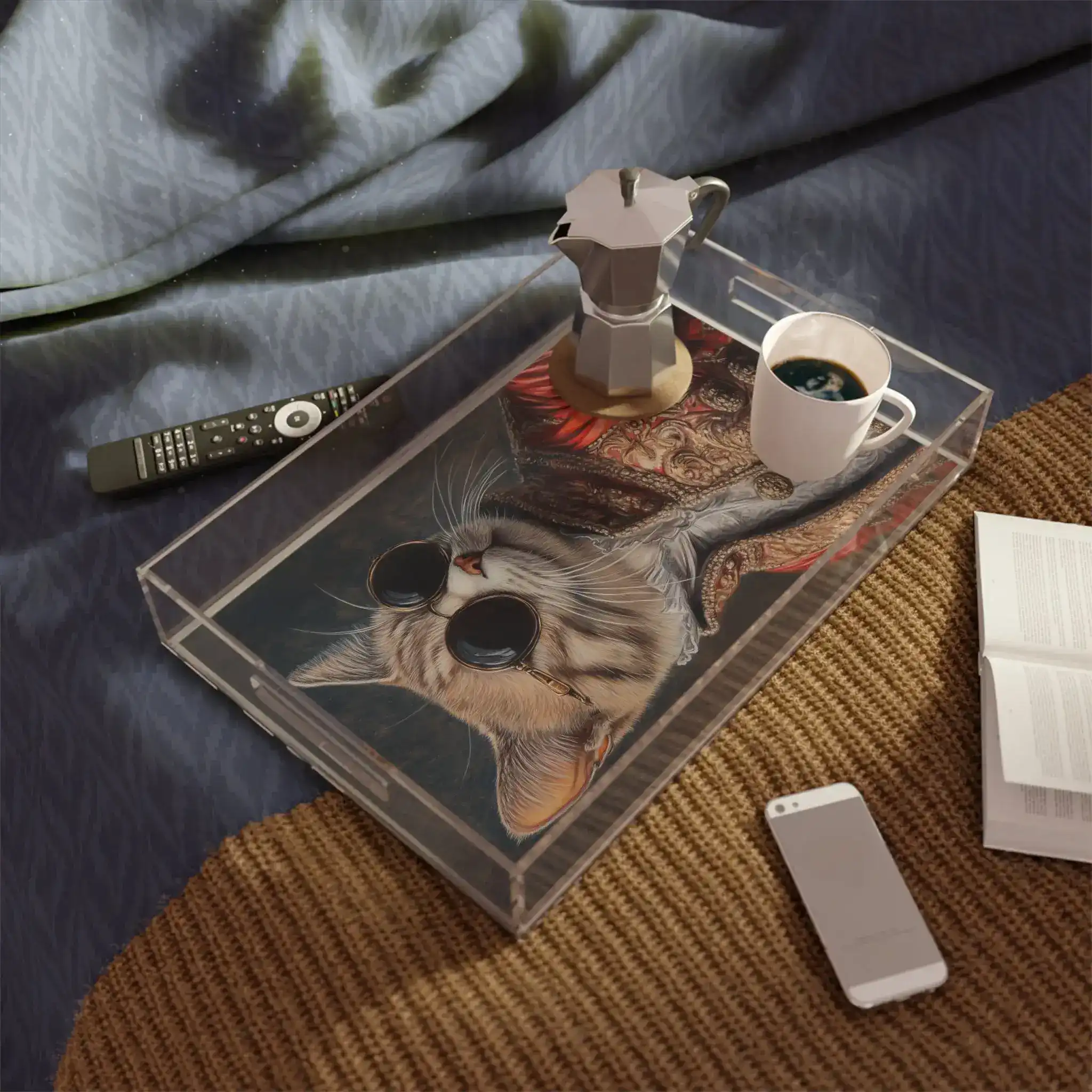 Renaissance Cat in Couture - Luxury Serving Tray - Image 2