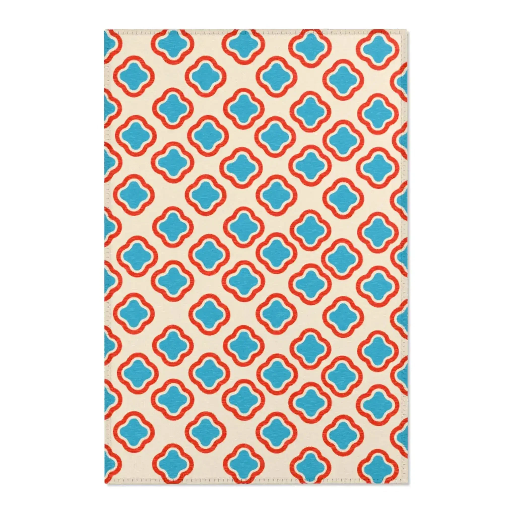 Retro Blue Clover Accent Rug - Image 2