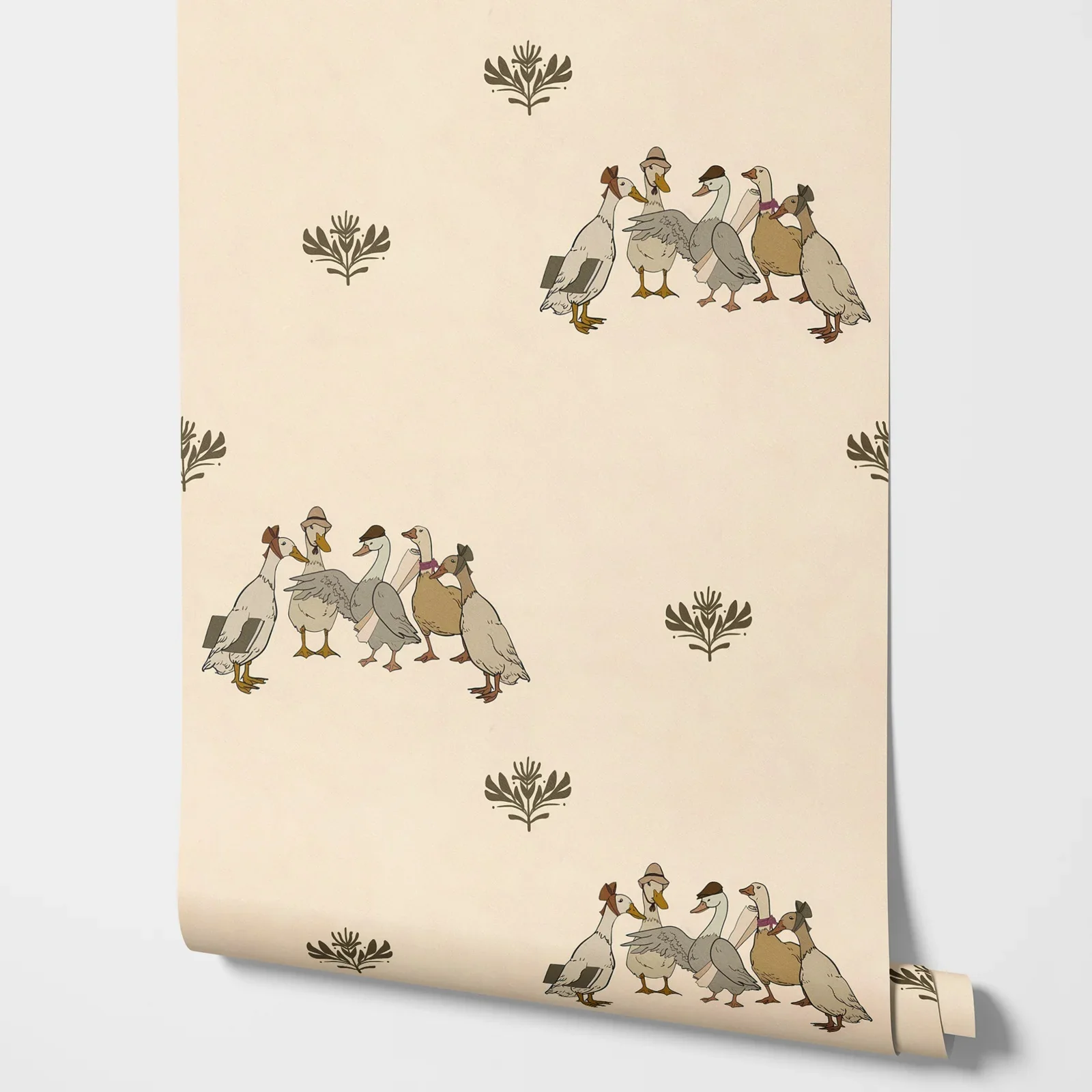 Retro Ducks and Flowers Wallpaper - Image 6