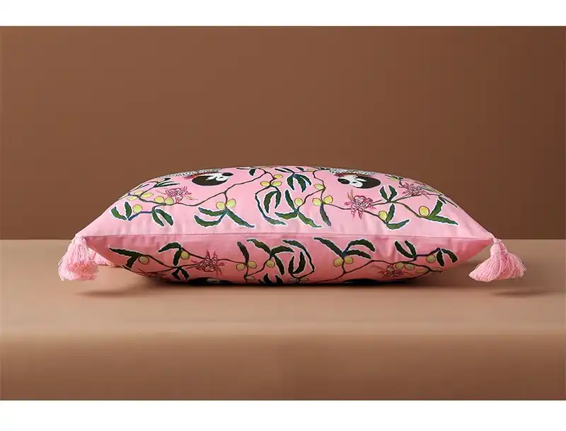 Retro Monkey Charm Pink Cushion Cover - Image 4
