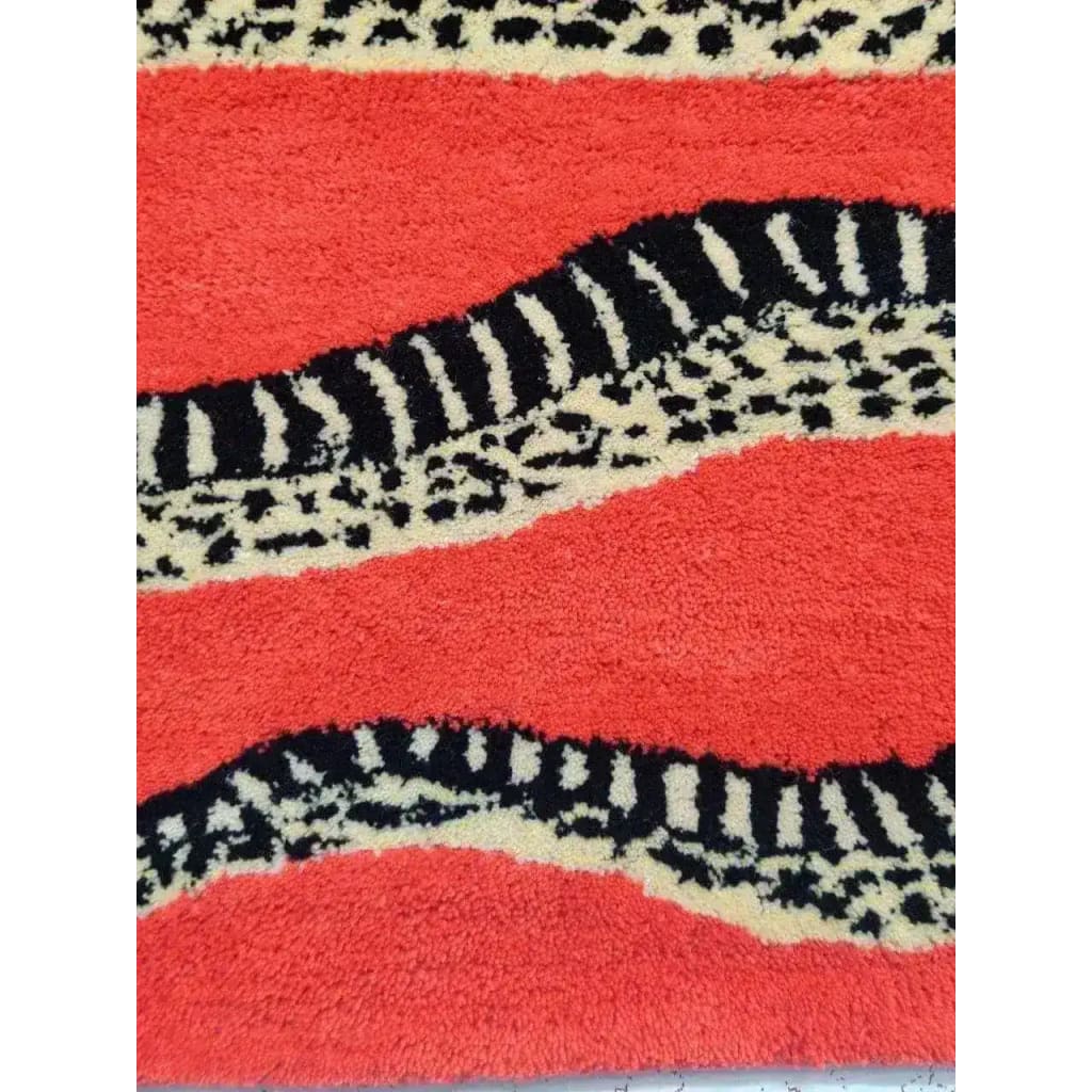 Retro Red Snake Hand Tufted Wool Rug - Image 4