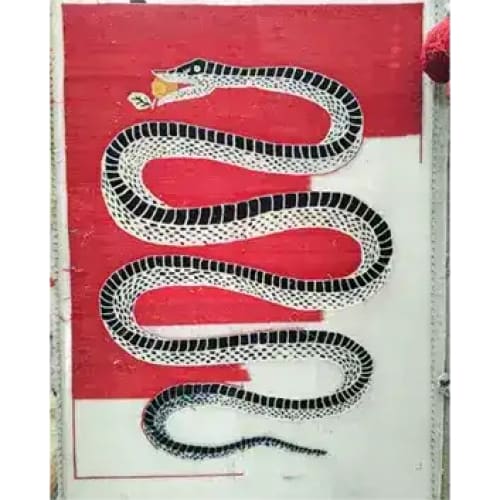 Retro Red Snake Hand Tufted Wool Rug - Image 7
