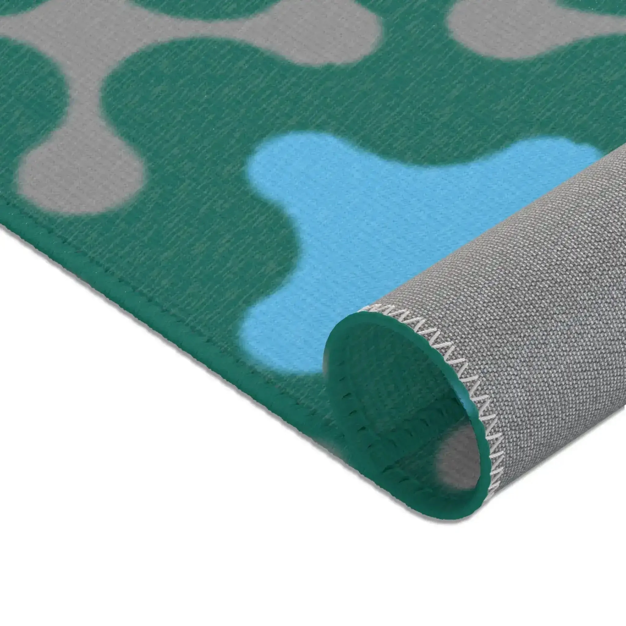 Retro Teal Bloom Accent Rug - Image 9