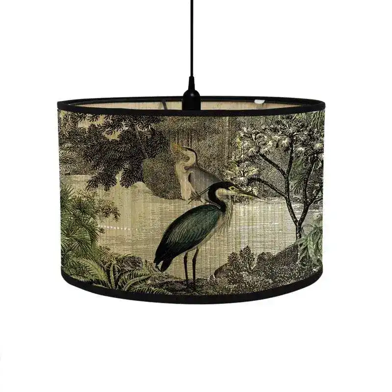Retro Tropical Paradise Drum Lampshade - Image 11