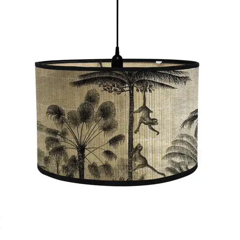 Retro Tropical Paradise Drum Lampshade - Image 12