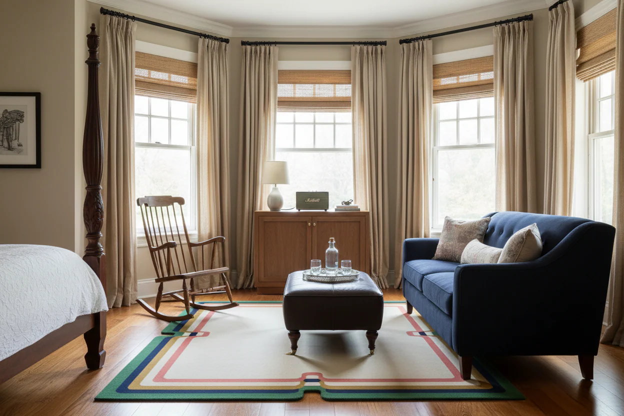 Retro Wave Hand Tufted Wool Rug - Image 3