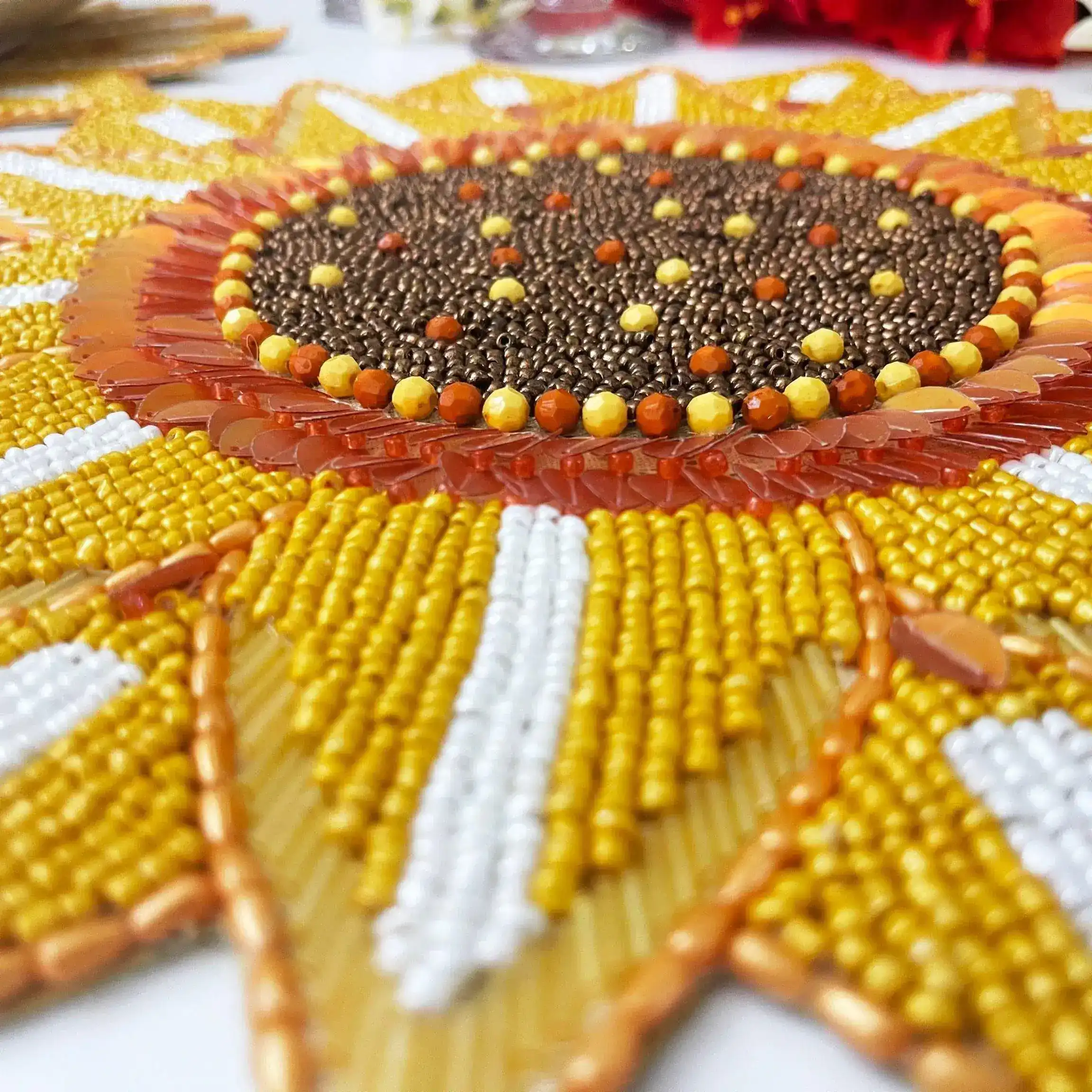 Rising Sunflower Beaded Placemat - Image 4