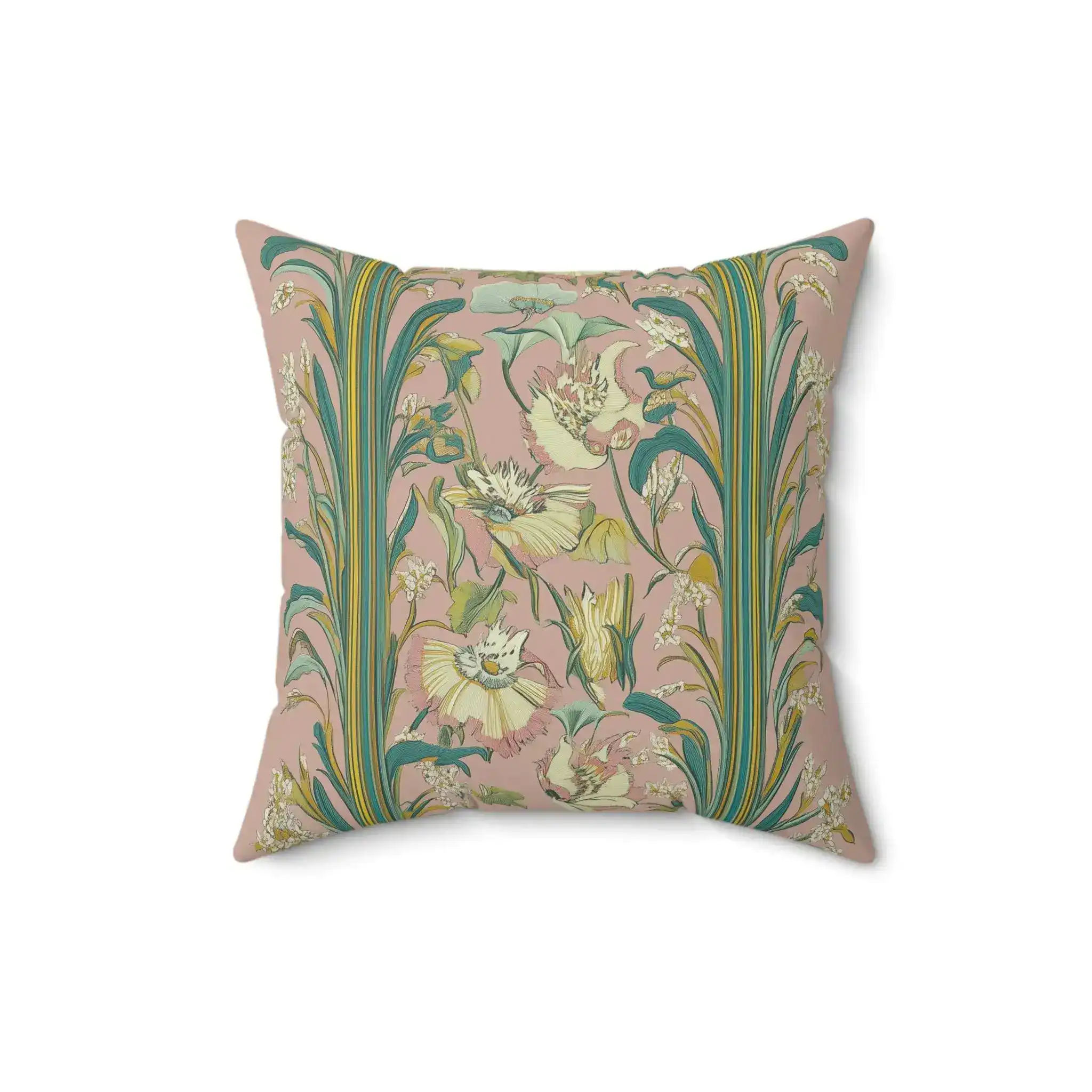 Romantic Meadow Bloom Throw Pillow - Image 3