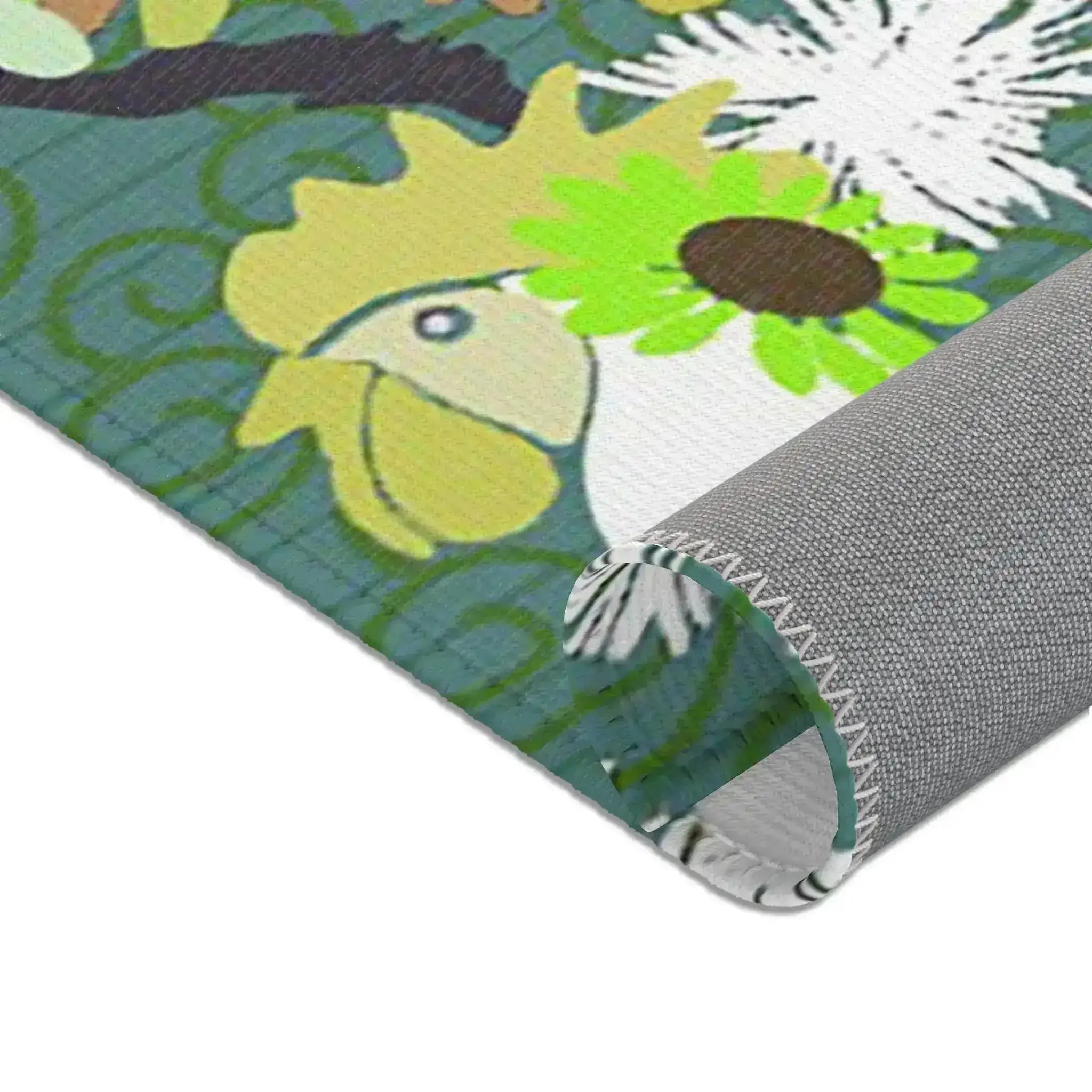 Rooster in Meadow Greens Accent Rug - Image 4