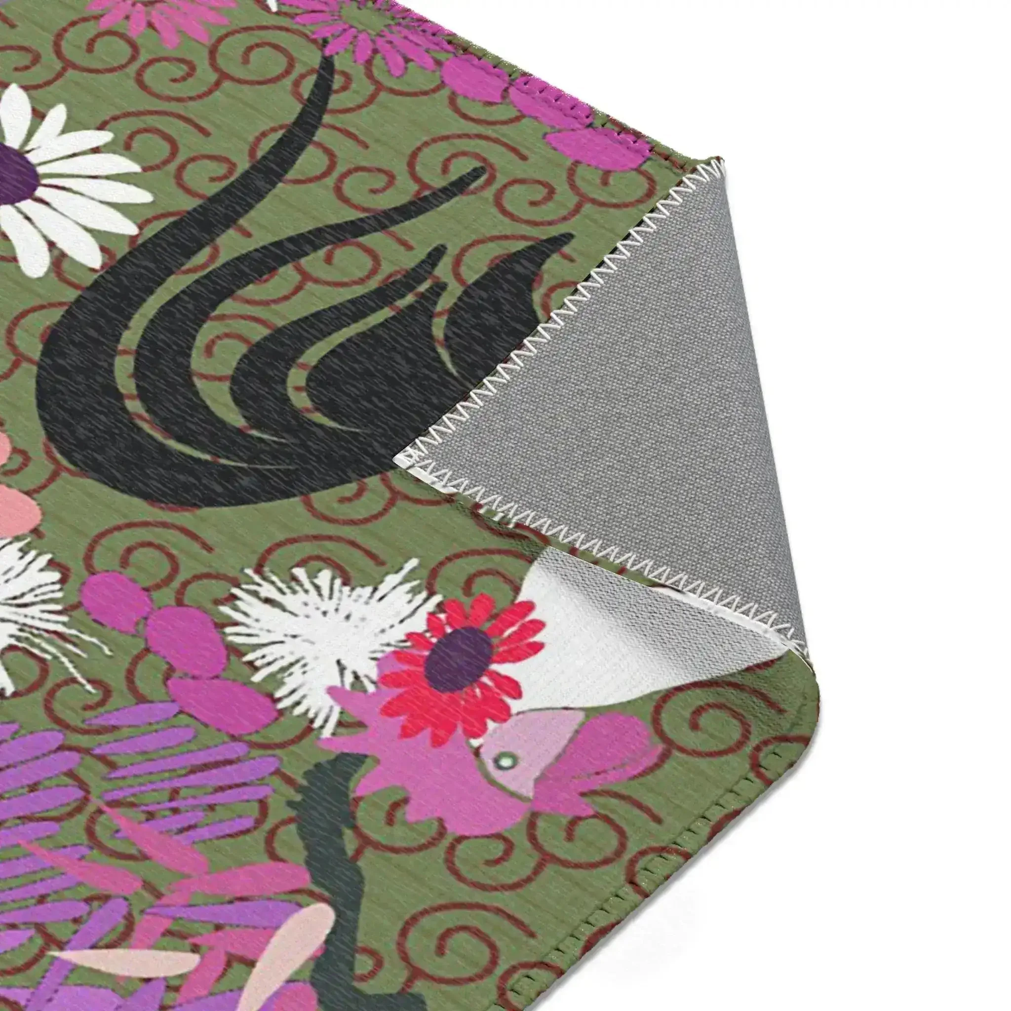 Rooster in Pink Petal Garden Accent Rug - Image 6