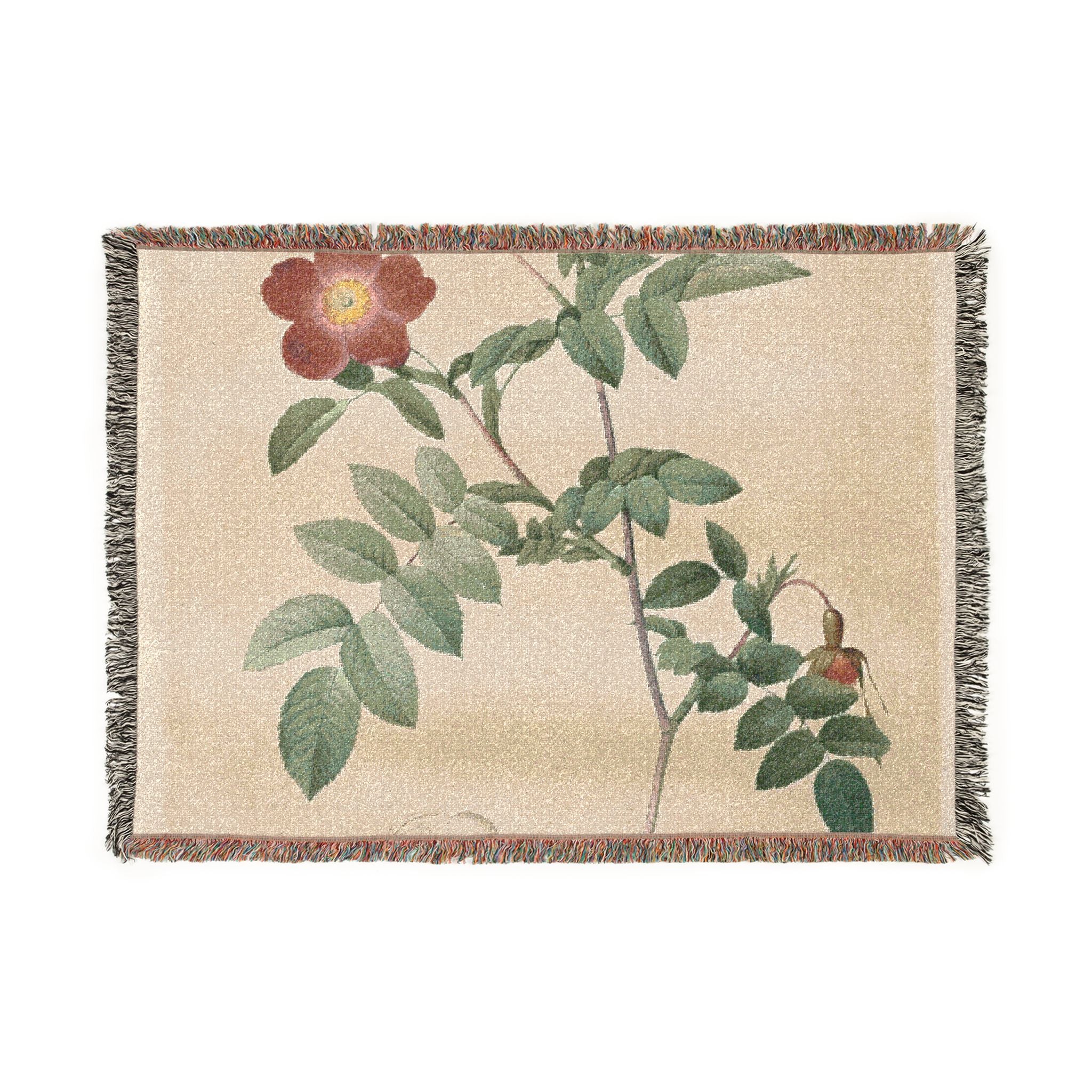 rosa-alpina-les-roses-p-j-redoute | Woven Tapestry Blanket