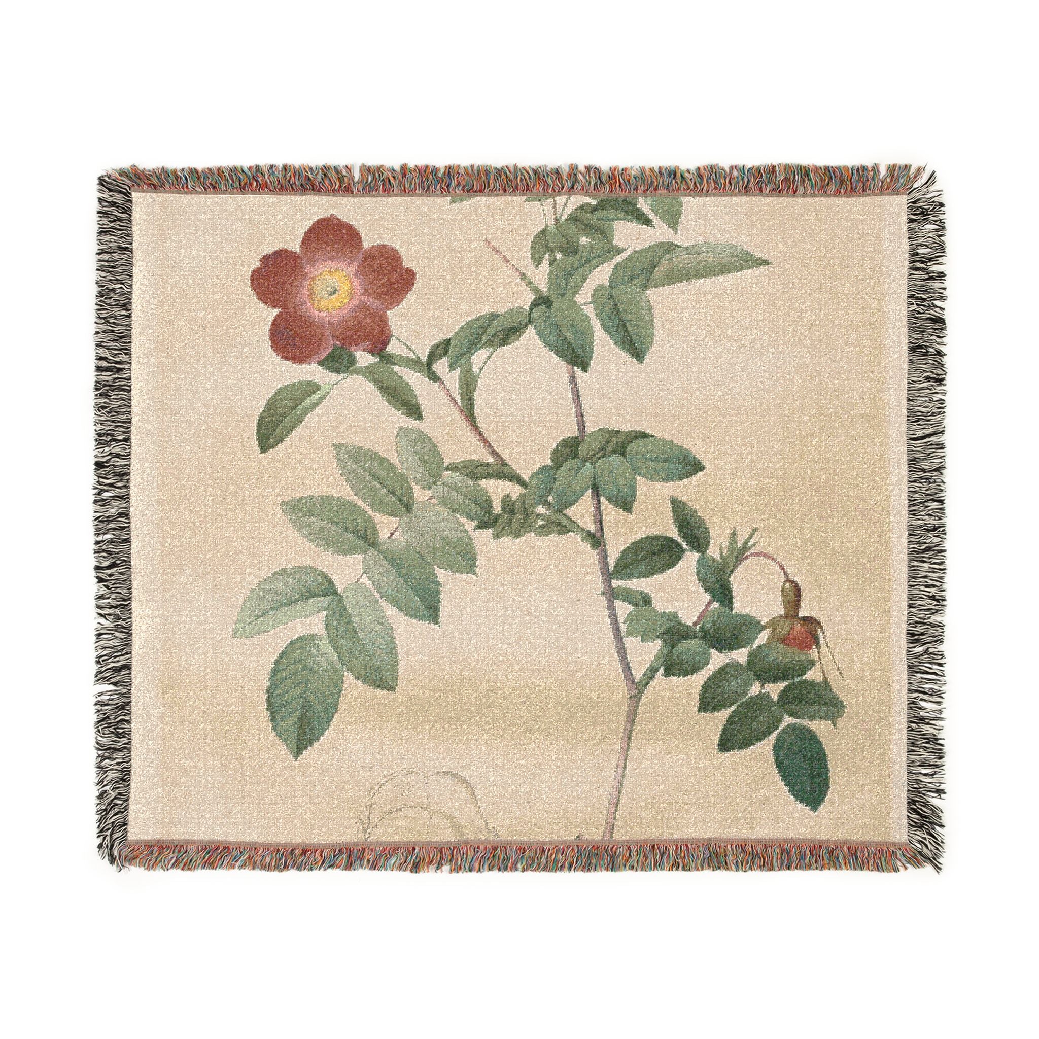 rosa-alpina-les-roses-p-j-redoute | Woven Tapestry Blanket - Image 2