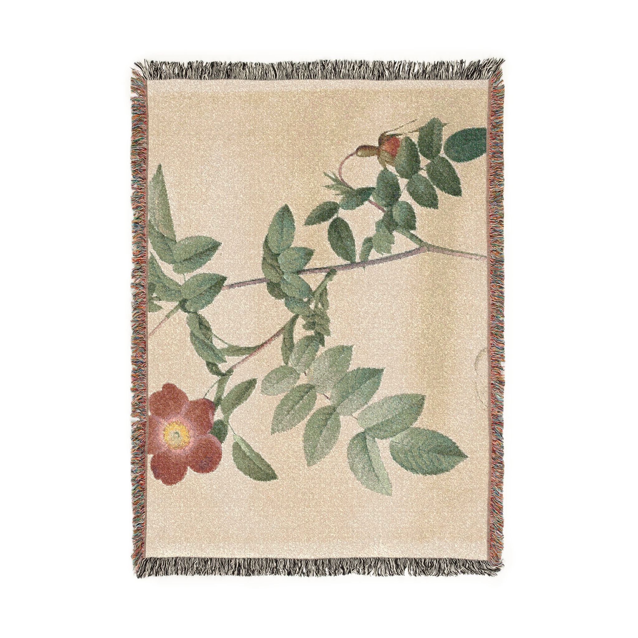 rosa-alpina-les-roses-p-j-redoute | Woven Tapestry Blanket - Image 6