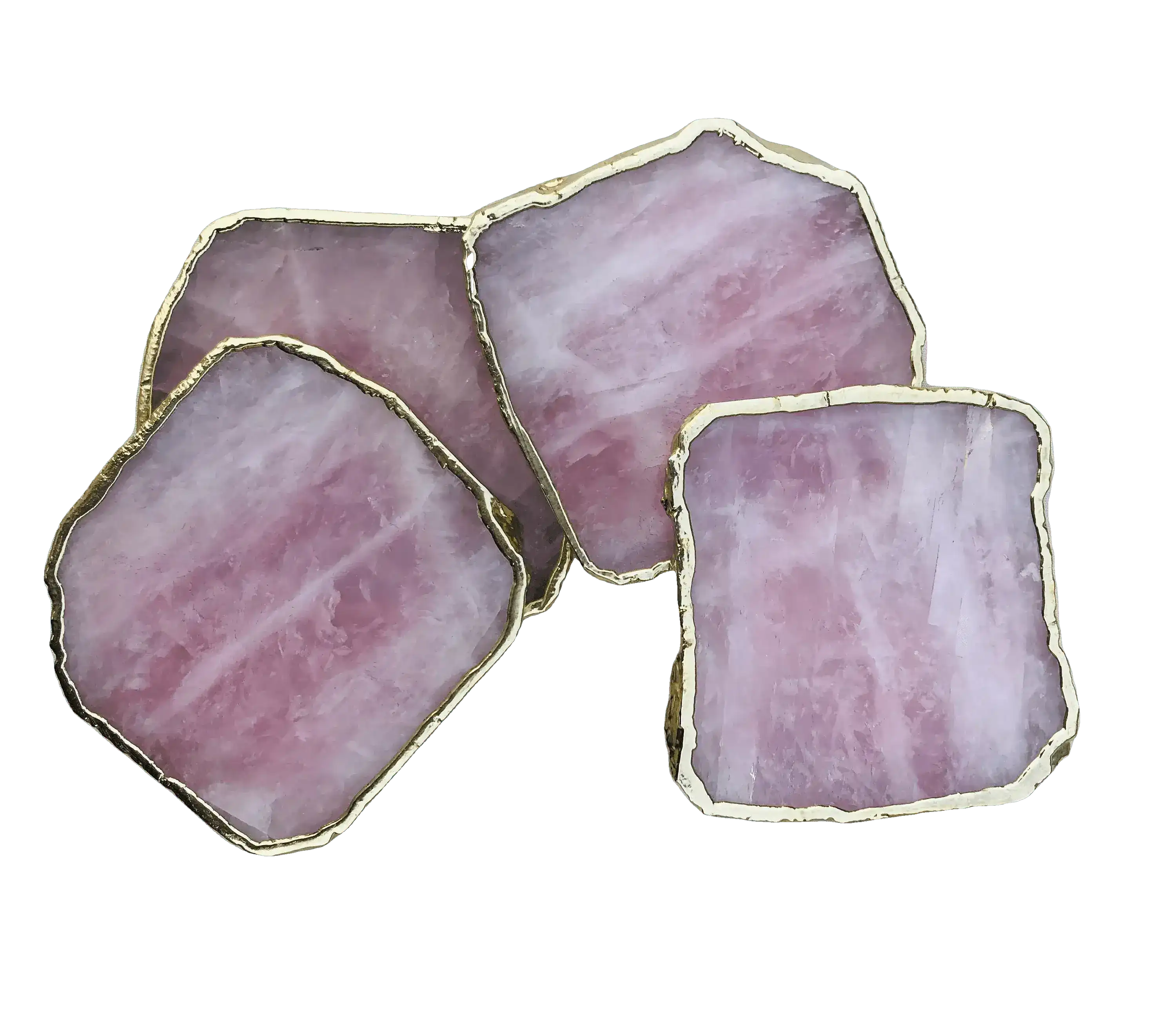 Rose Quartz Agate Coaster - Set of 4 - Image 6