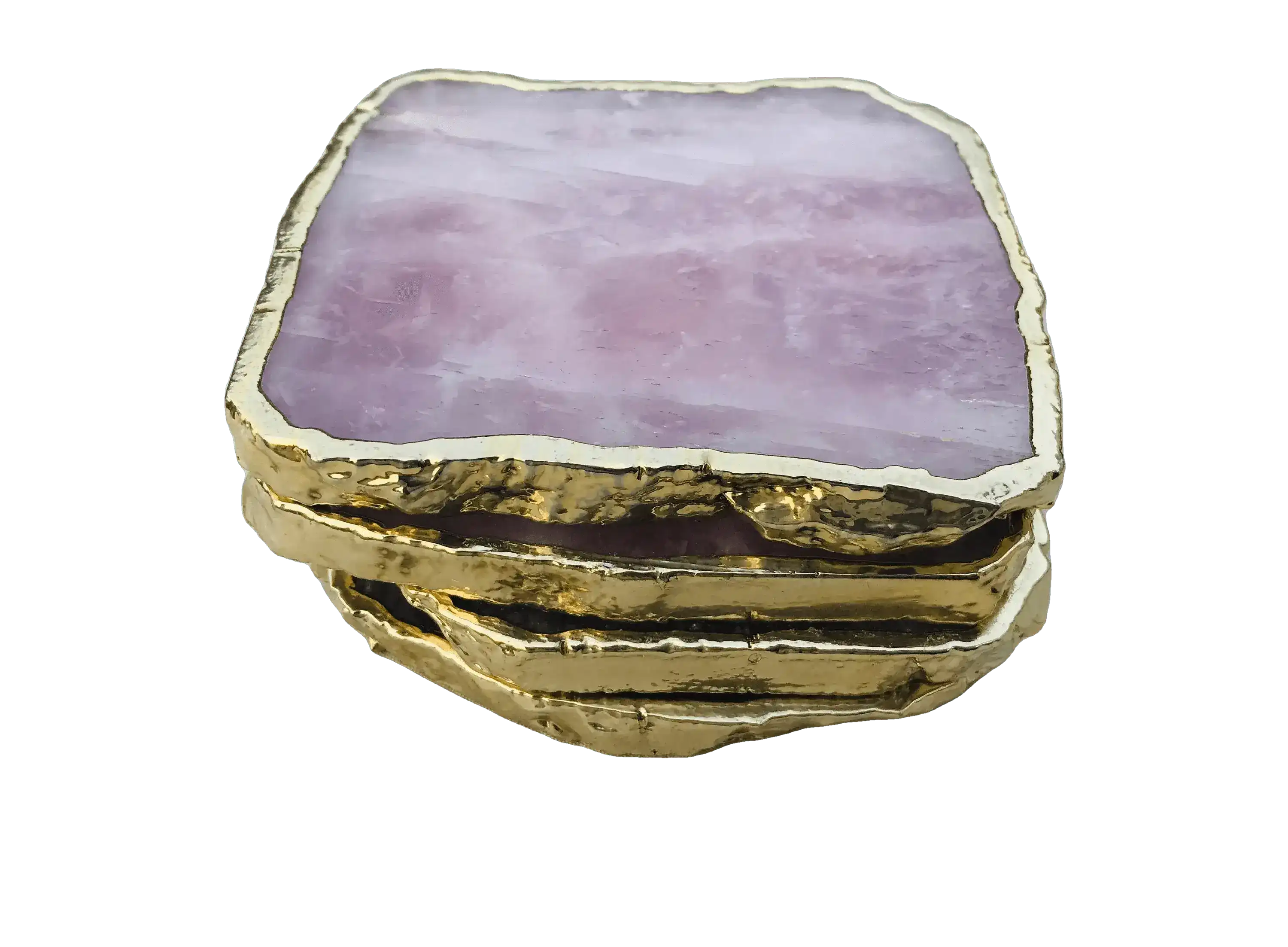 Rose Quartz Agate Coaster - Set of 4 - Image 8