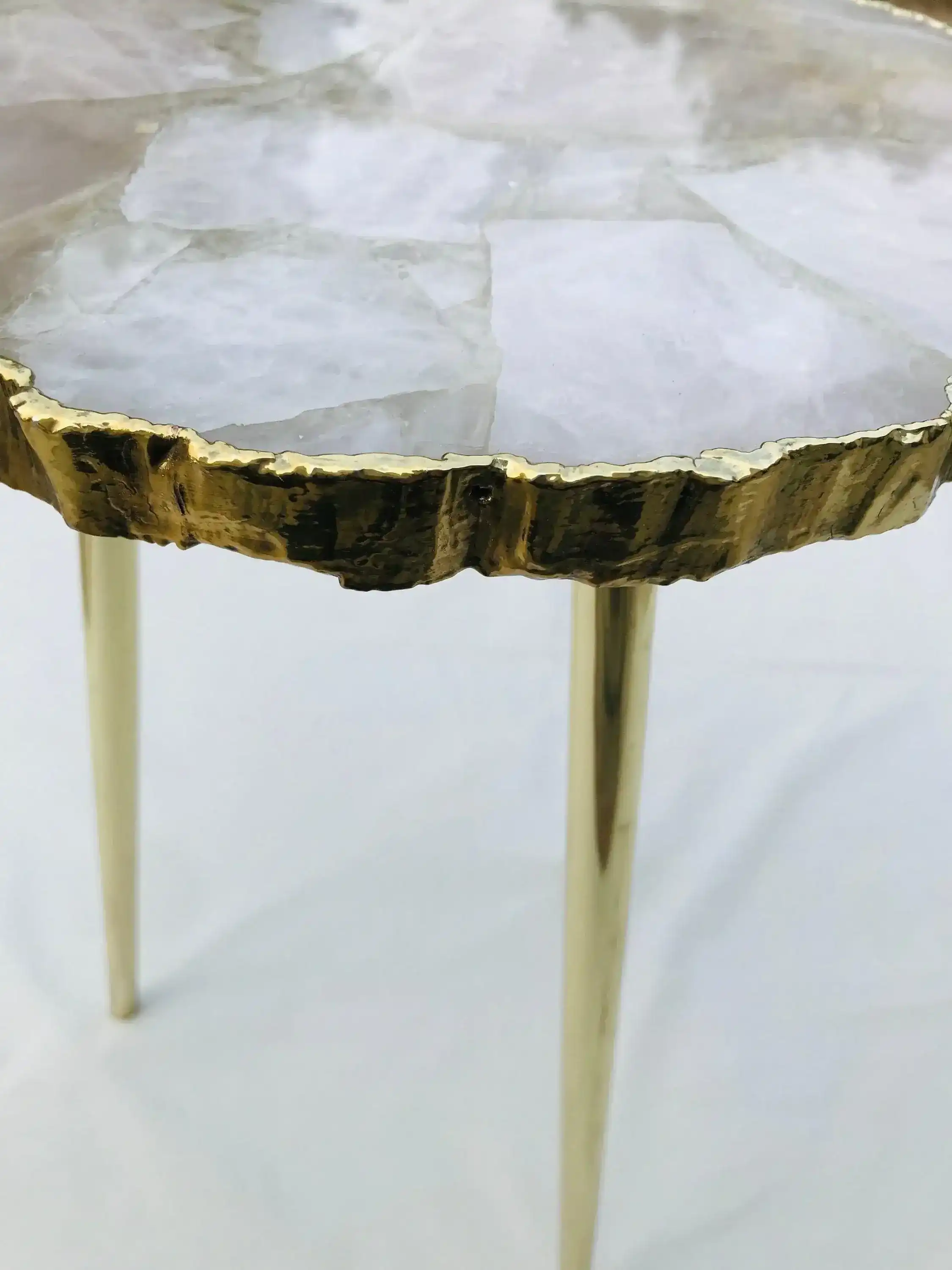 Rose Quartz Agate Organic Edge Accent Table - Image 3
