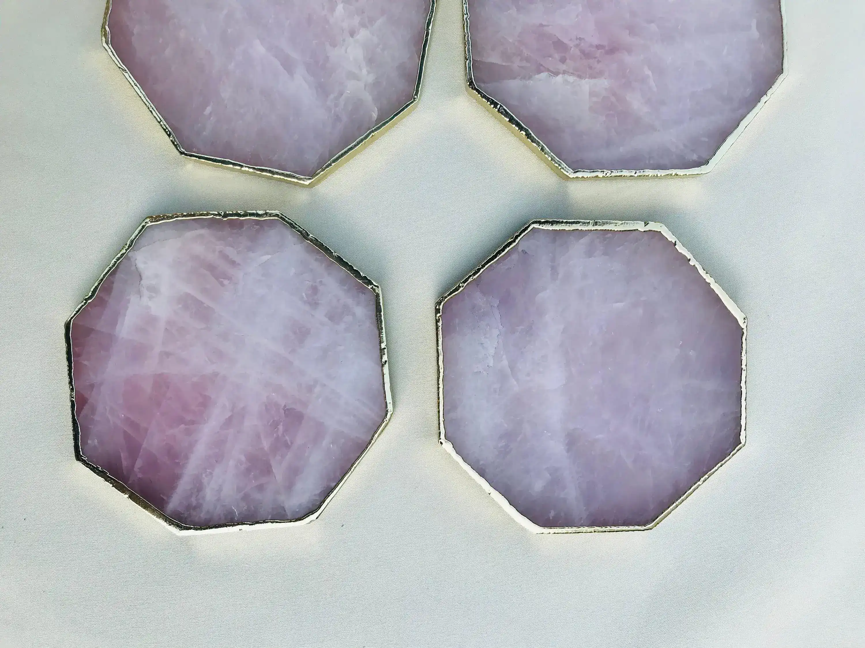 Rose Quartz Octagon Coasters - Set of 4 - Image 6