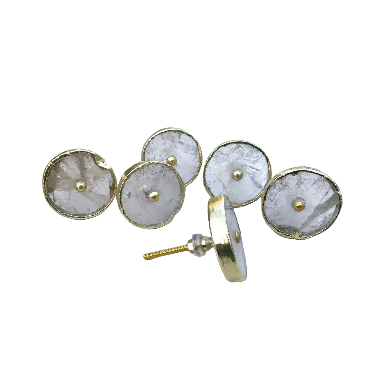 Round Clear Quartz Cabinet Door Pull Handle - Set of 6 - Image 8