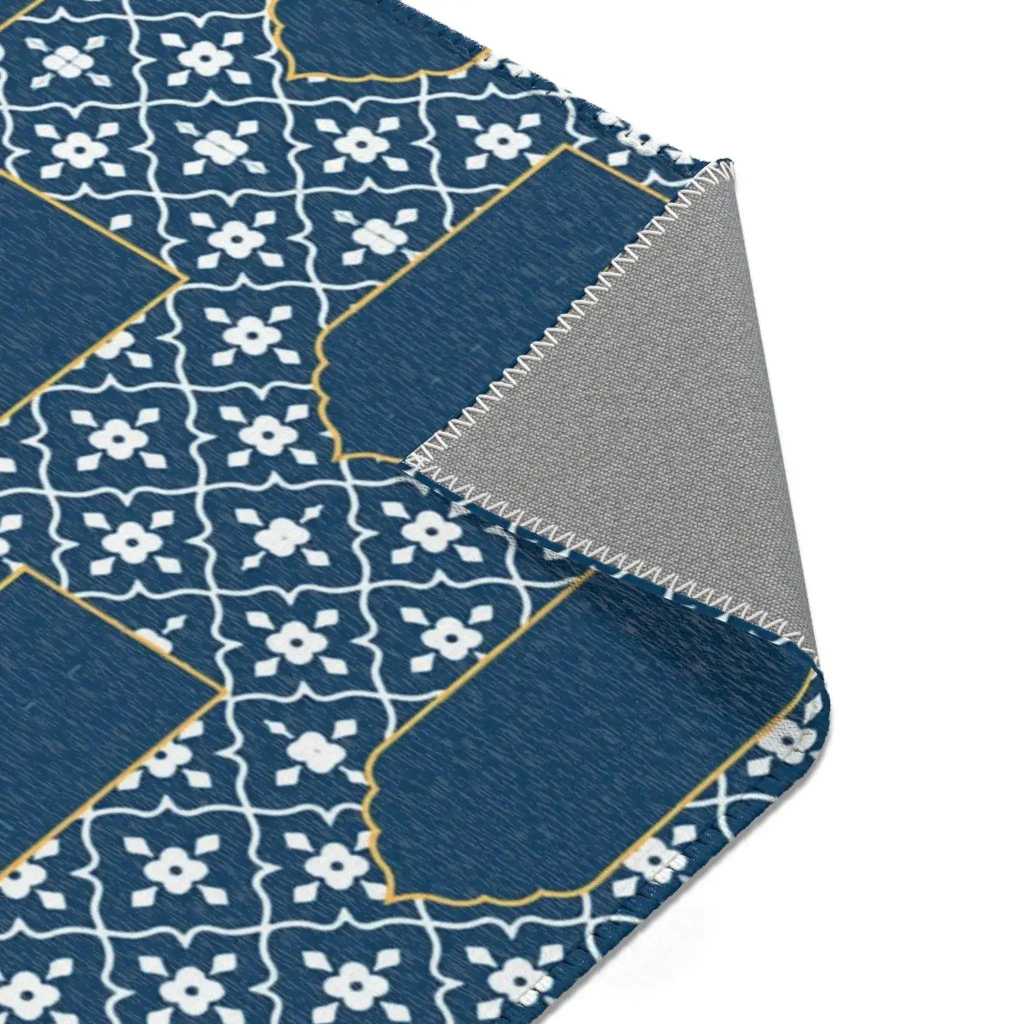 Royal Blue Arch Motif Accent Rug - Image 5