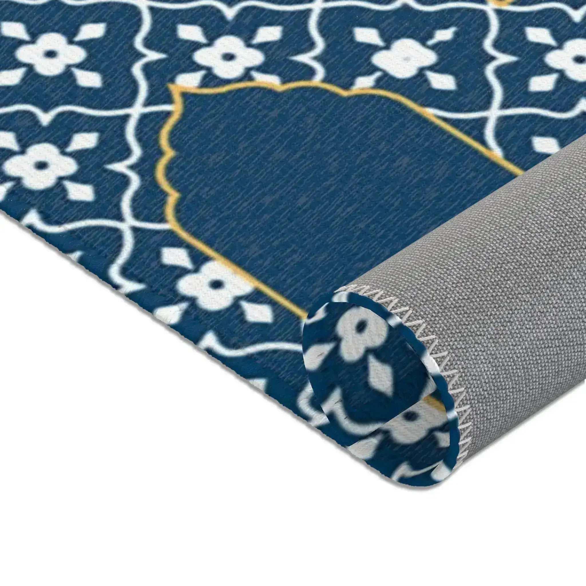 Royal Blue Arch Motif Accent Rug - Image 9