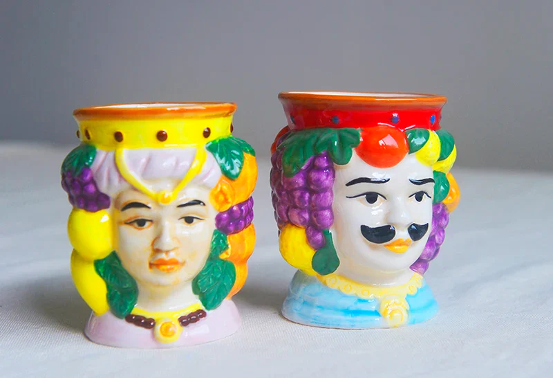 Royal Couple Hand-Painted Ceramic Desk Organizer & Bud Vase - Image 2