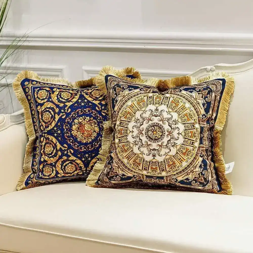 Royal Fringed Jacquard Pillow Case - Image 8