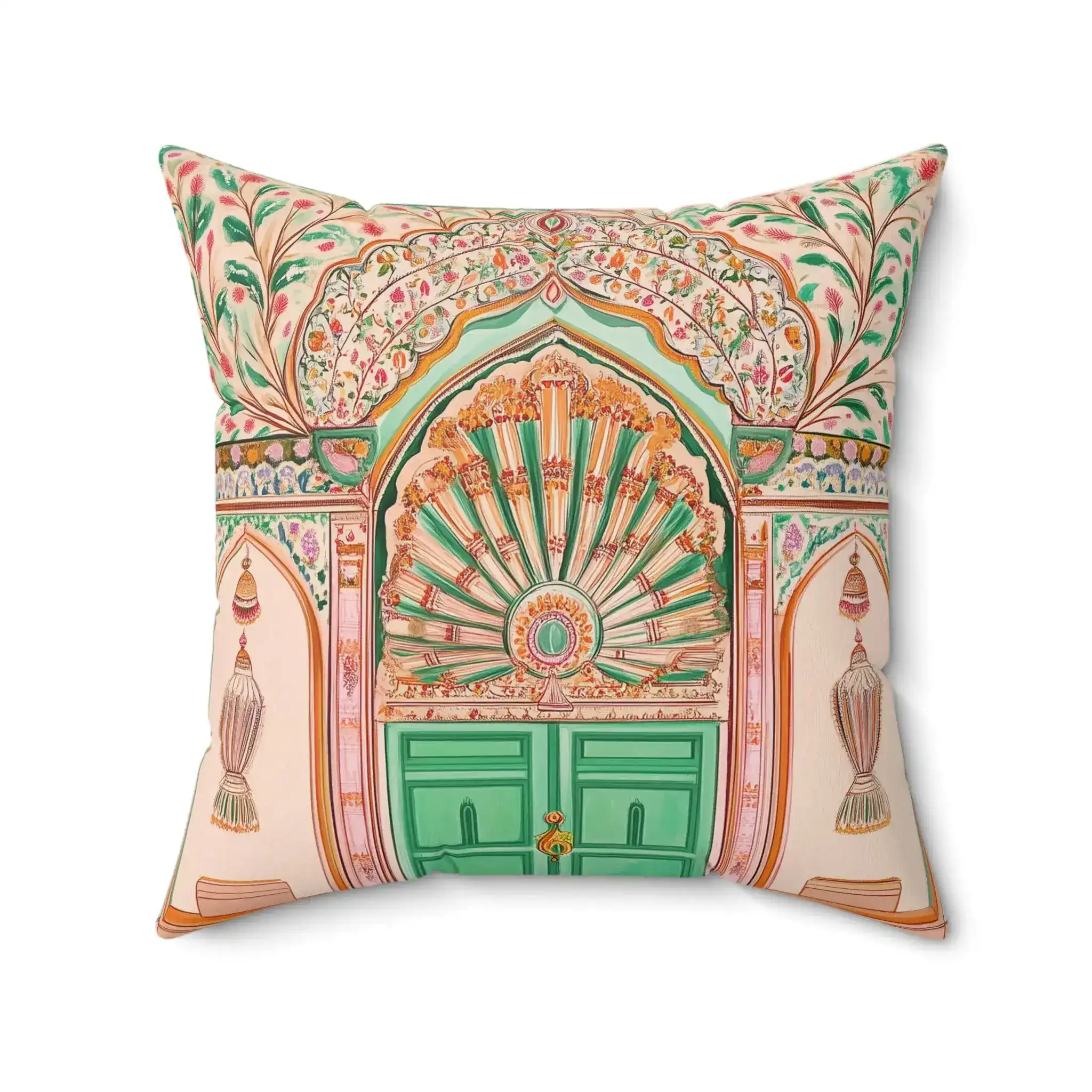 Royal Peacock Archway Throw Pillow - Image 5