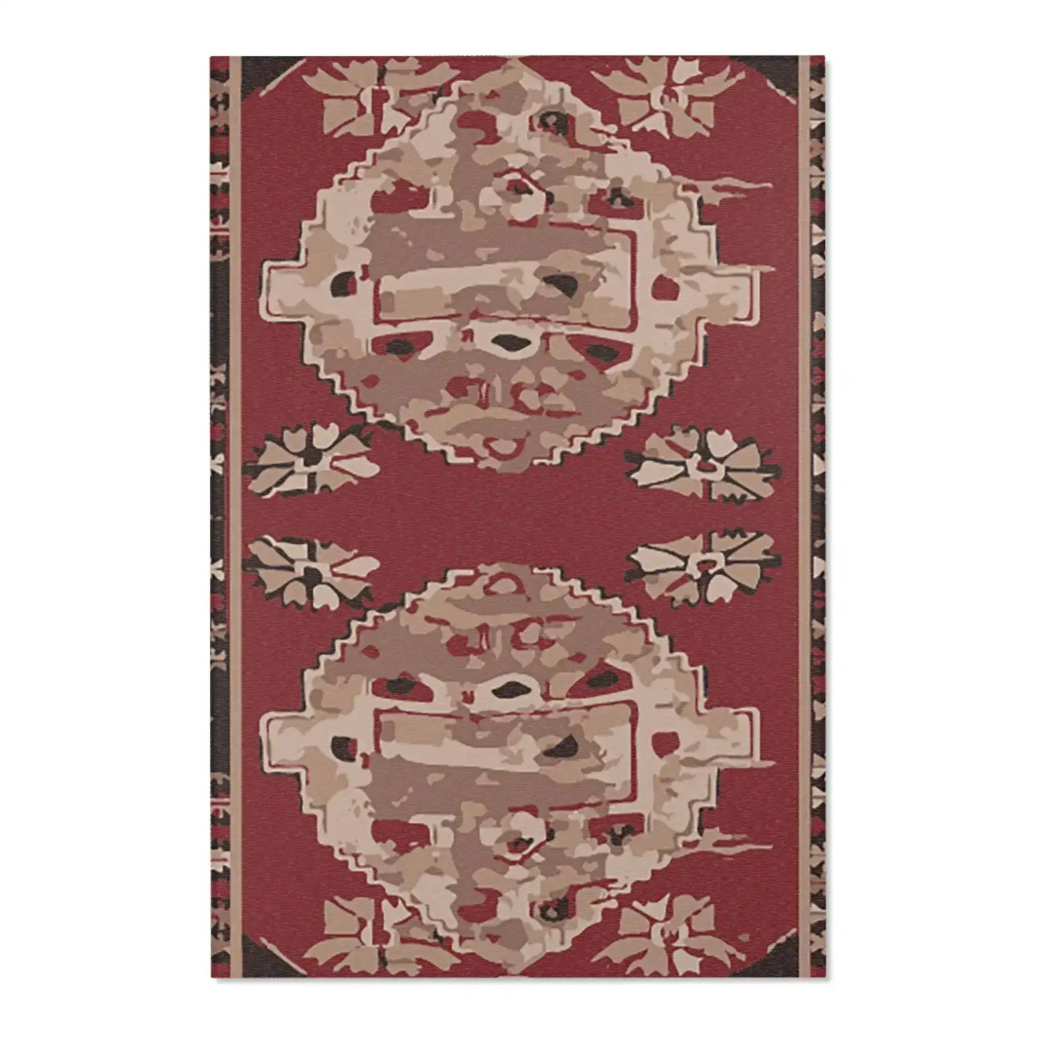 Rustic Red Medallion Accent Rug - Image 3