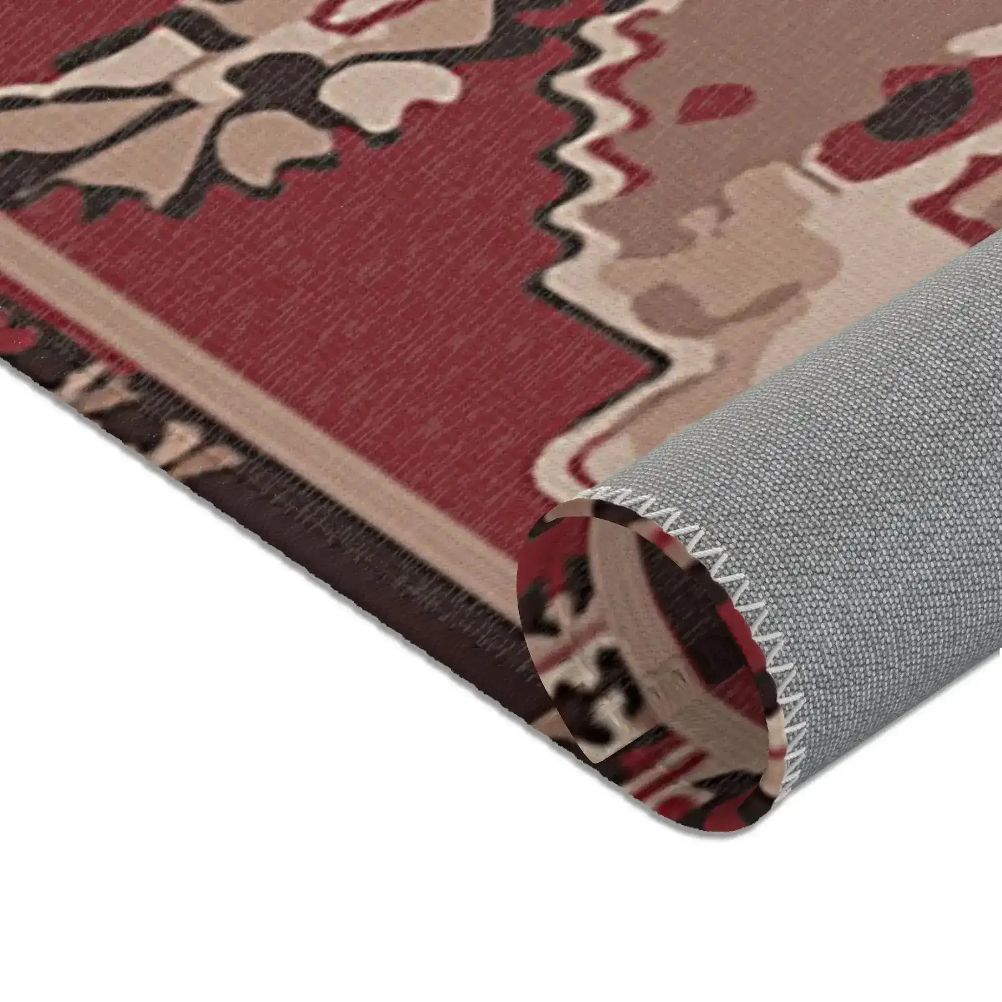 Rustic Red Medallion Accent Rug - Image 4