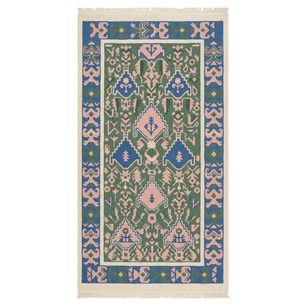 Sage & Azure Forest Hand Knotted Rug