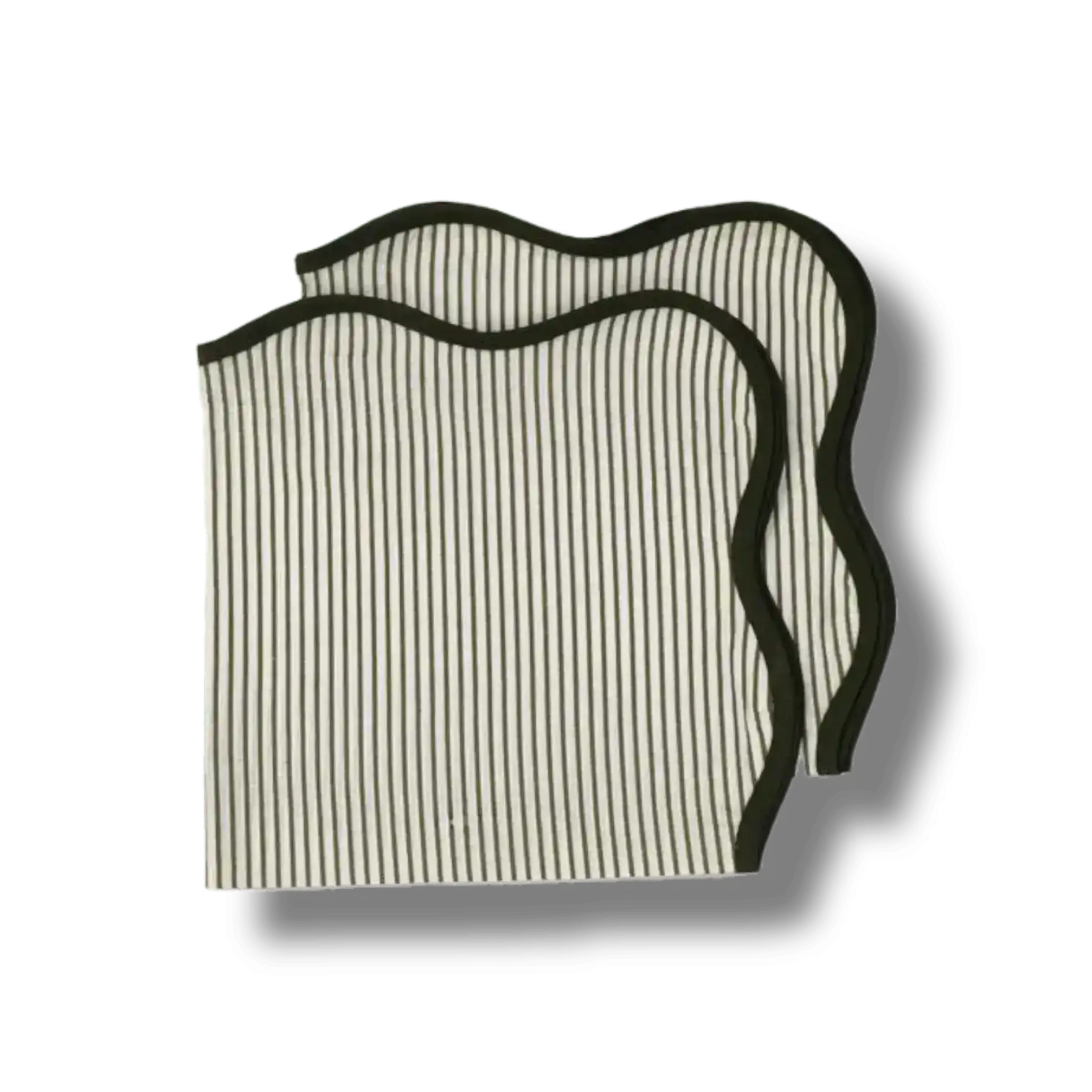 Scallop Striped Square Cotton Napkins - Image 3