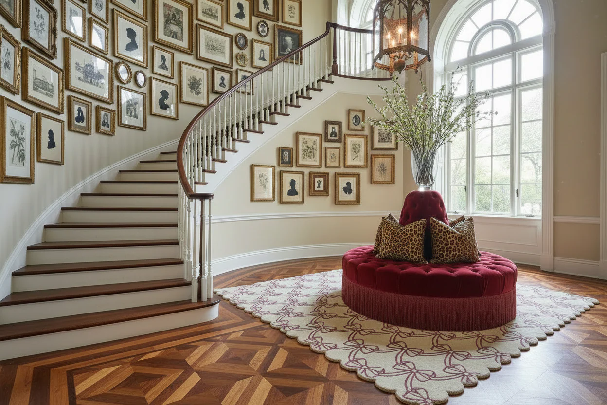 Scalloped Bow Hand Tufted Wool Rug - Image 3