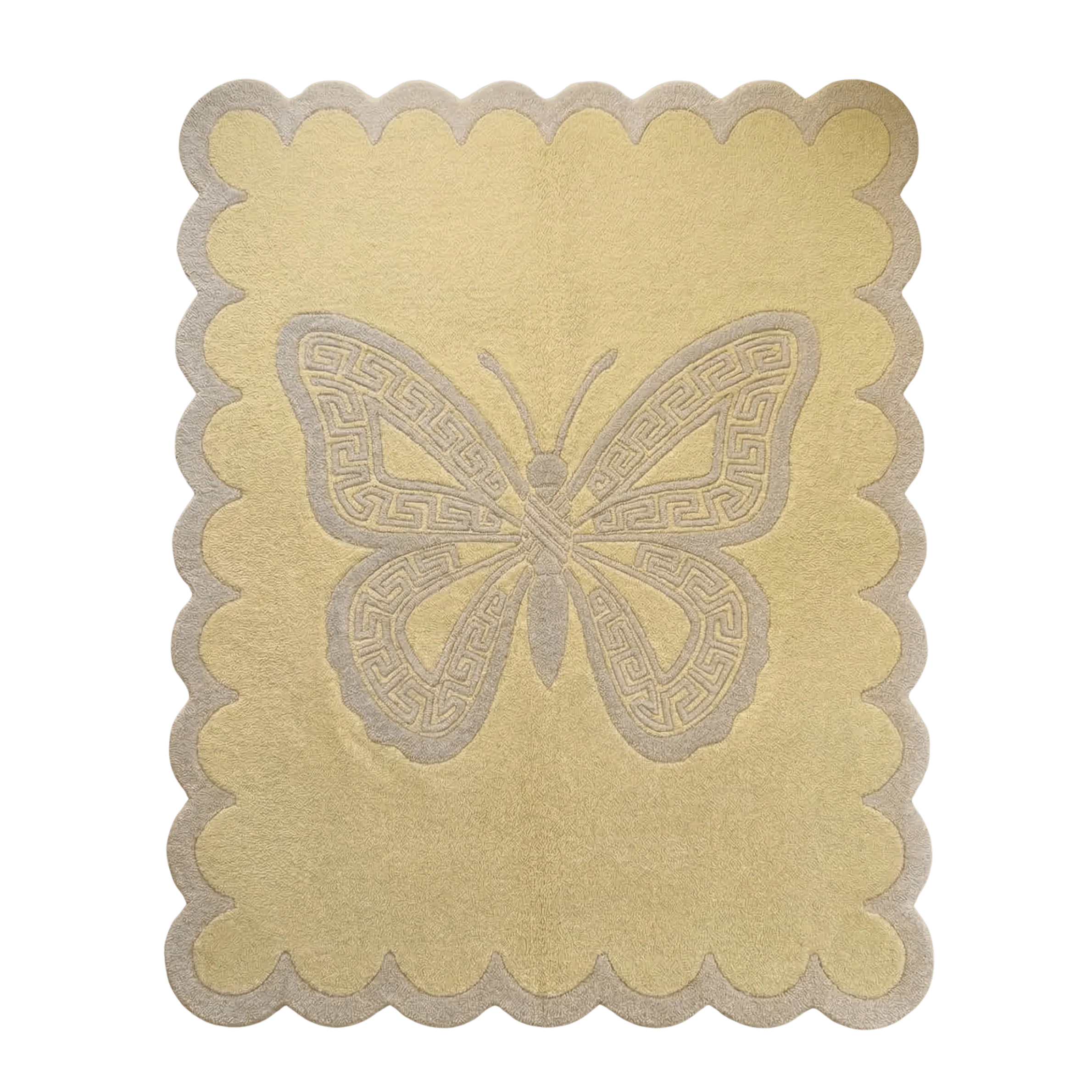 Scalloped Butterfly Hand Tufted Wool Rug