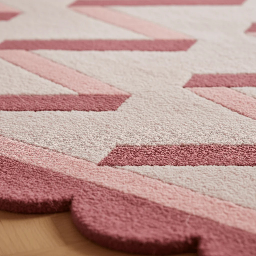Scalloped Zic Zag Hand Tufted Wool Rug - Image 3