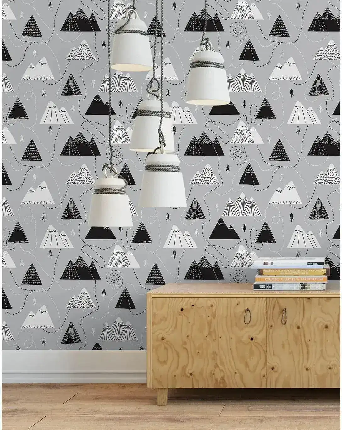 Scandinavian Style Mountains and Routs Removable Wallpaper - Image 4