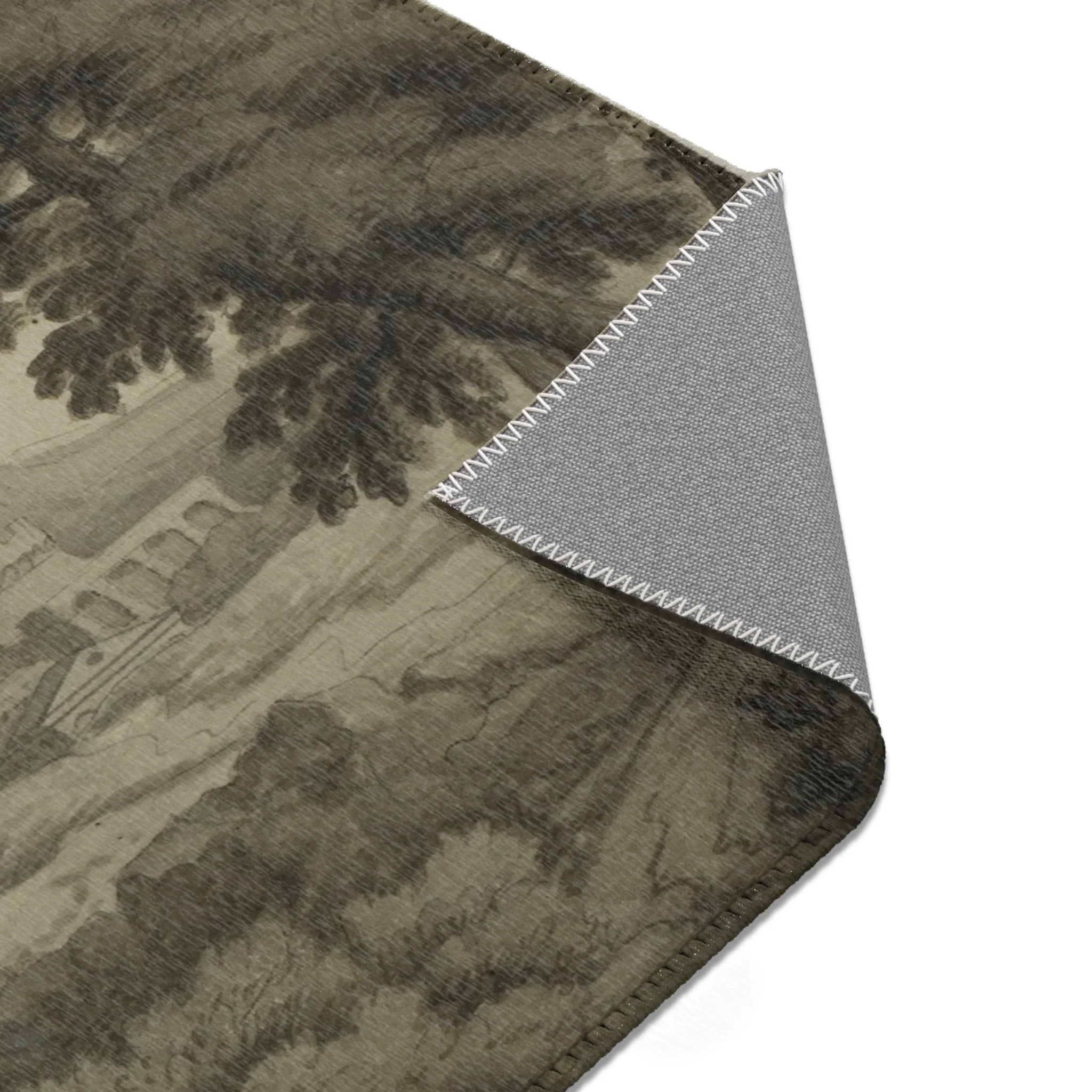 School of Nicolas Poussin - Italianate Landscape with Castle, Trees and Water in Foreground | Area Rug - Image 13